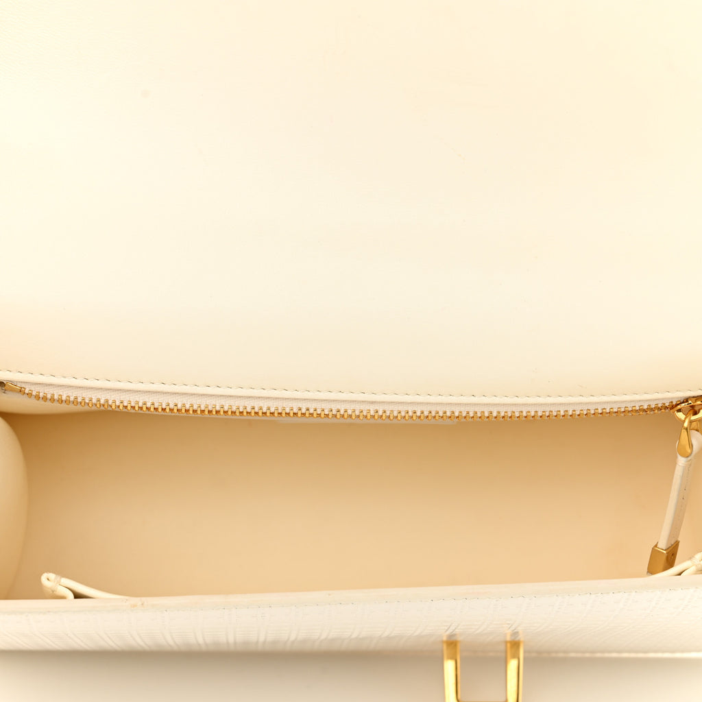Micro-Cannage 30 Montaigne Chain Flap Bag White - twins