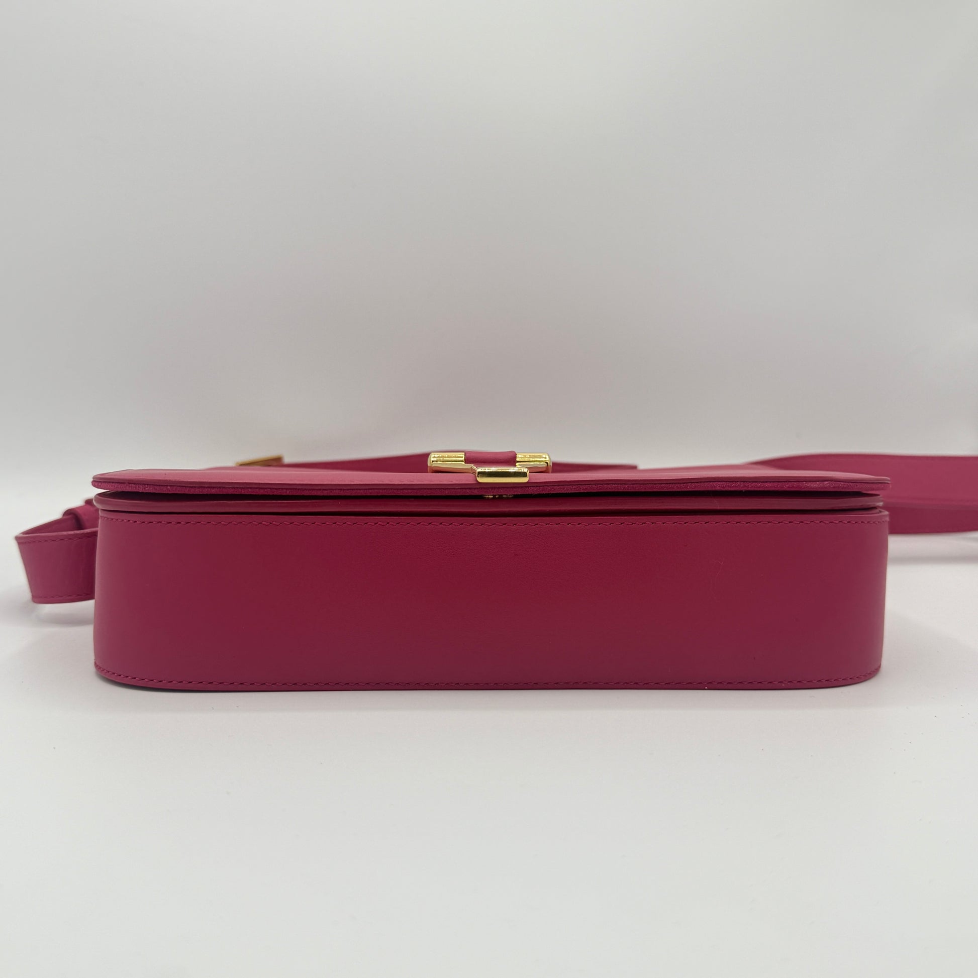 Calfskin Classic Y Satchel Fuchsia