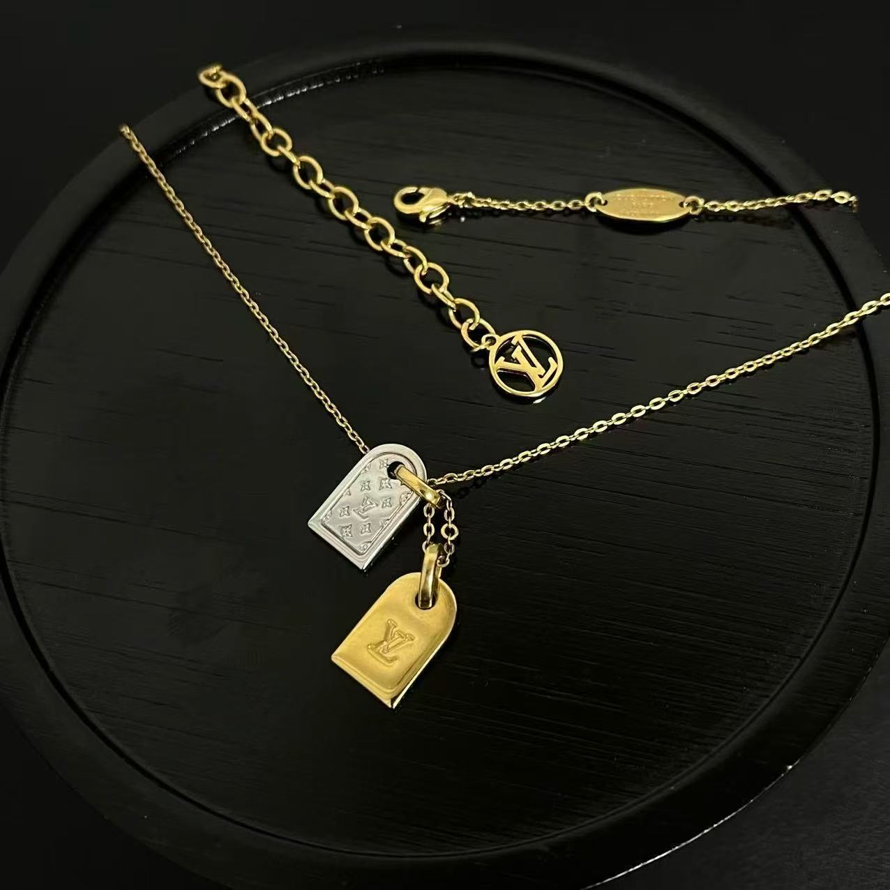 Nanogram Name Tag Necklace Metal Twins LDJ4057