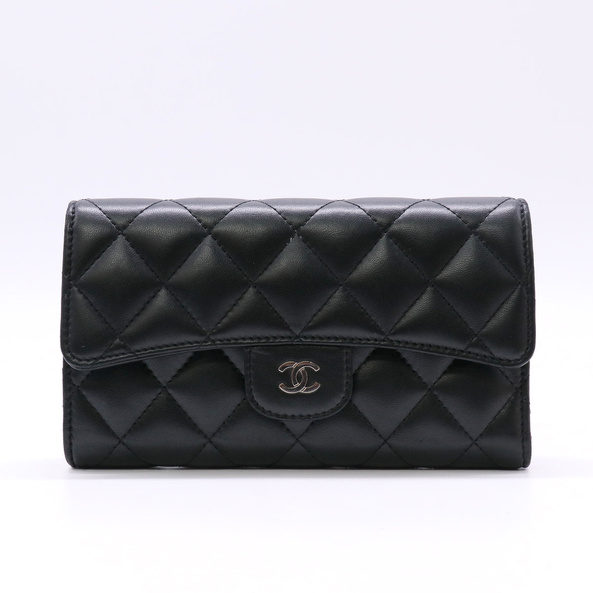 Chanel Classic Long Flap Wallet Lambskin Black Twins LDZ1330