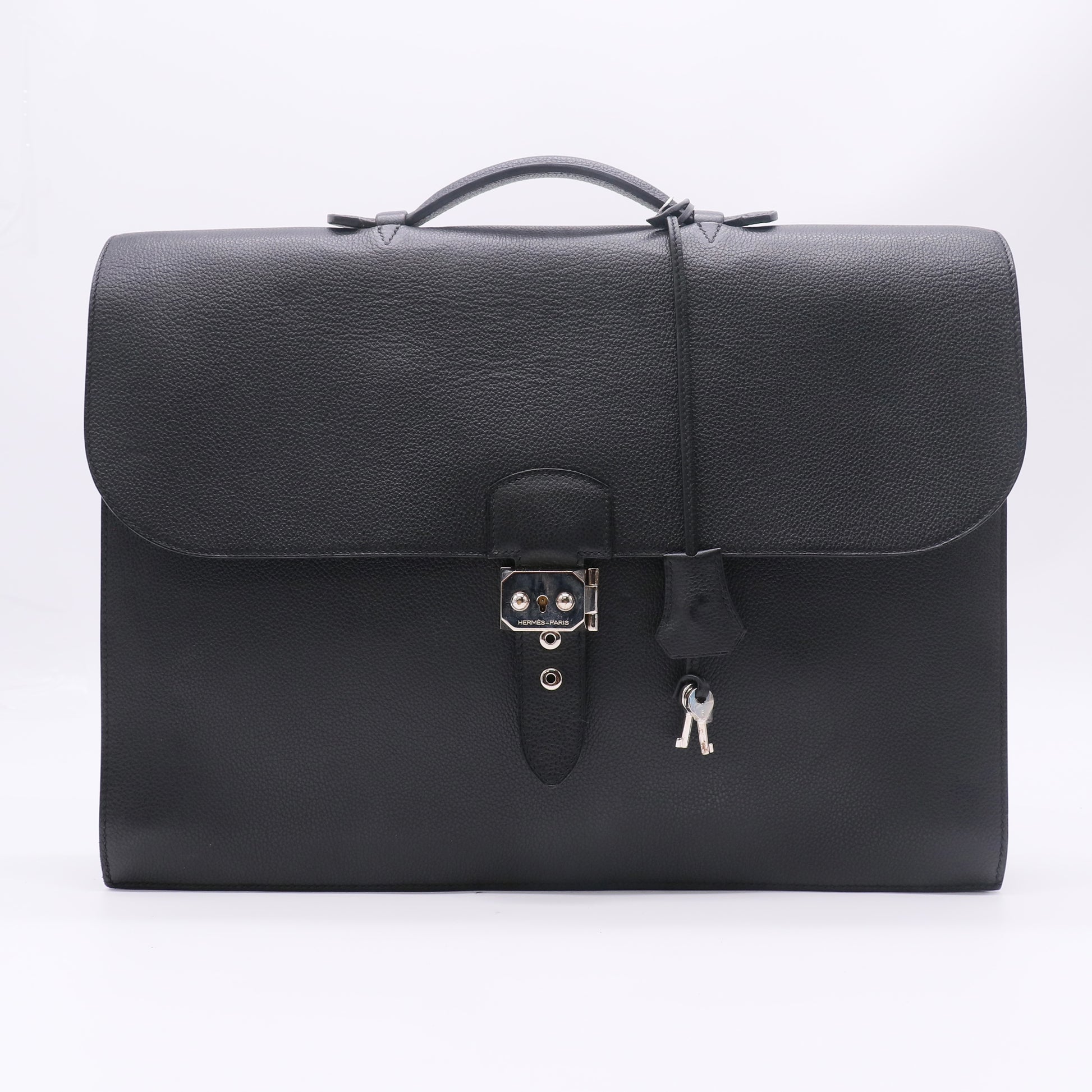 Hermes Sac a depeches 38 briefcase in Grained Leather twins LDZ681