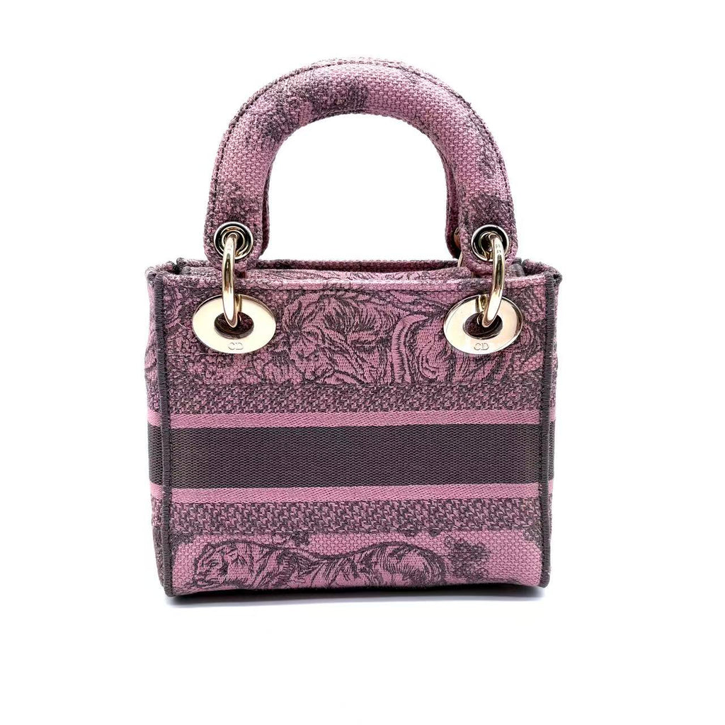 Lady D-Lite Bag Embroidered Canvas Mini