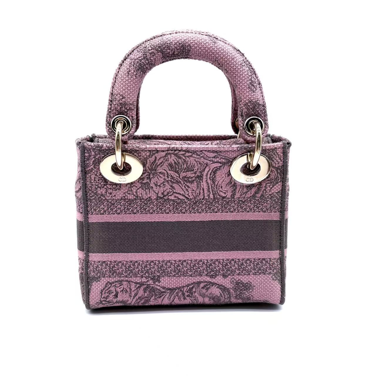 Lady D-Lite Bag Embroidered Canvas Mini