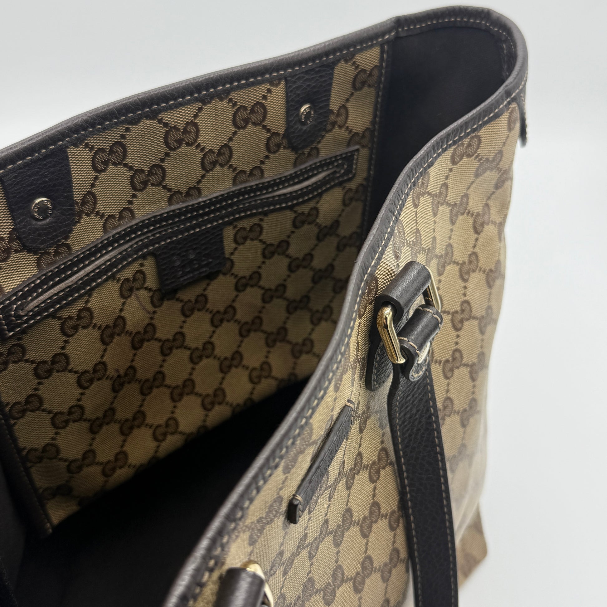 Crystal Monogram Joy Tote Dark Brown