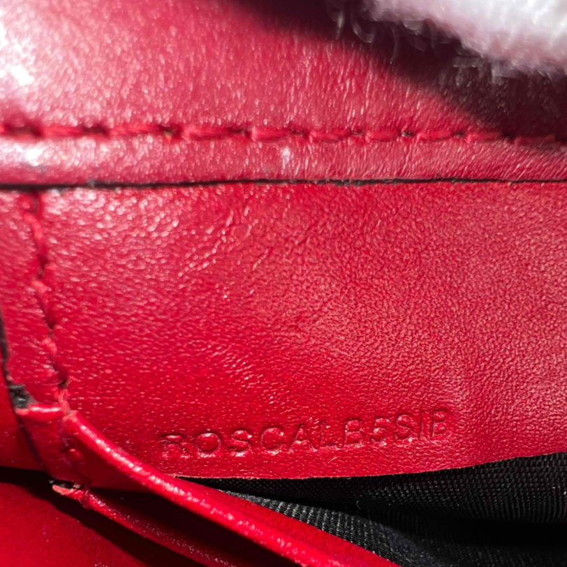 Burgundy Signature Grain Leather Madison Wallet on Chain Bag  B24417