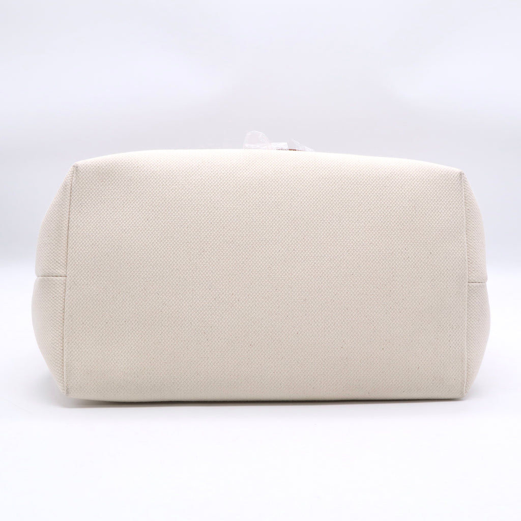 Horizontal Cabas Tote Canvas with Leather Twins LDJ3527