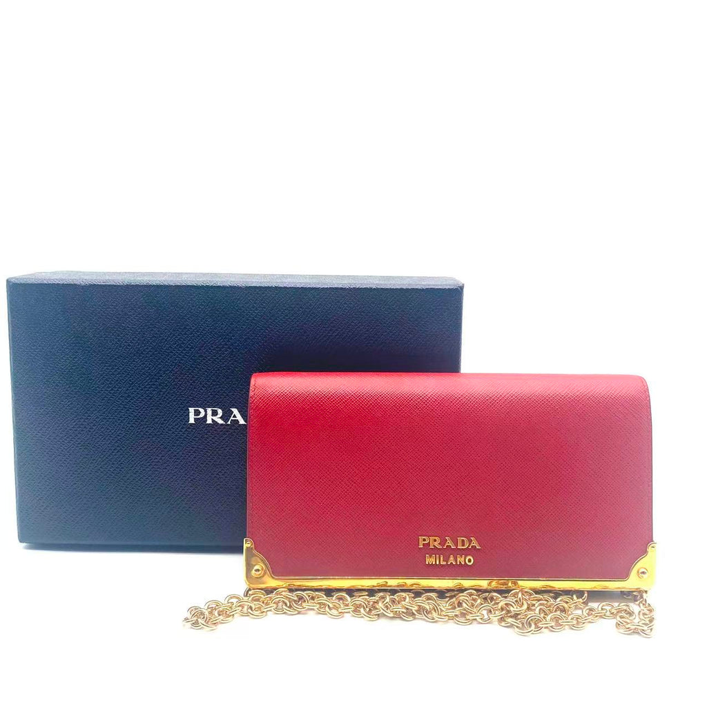 Prada Chain-Link Clutch Crossbody Bags