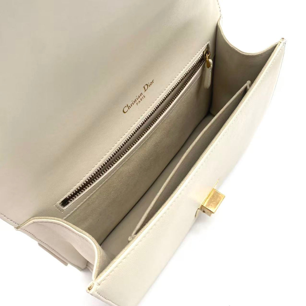 White Calfskin Cannage Diorama Small