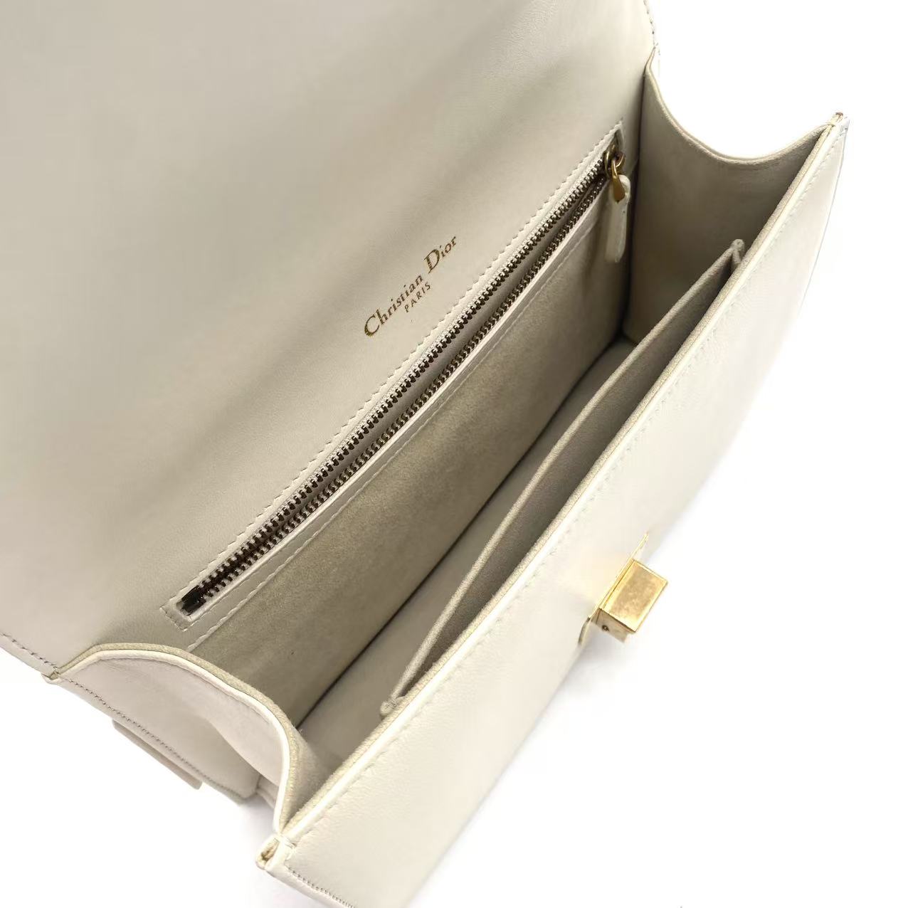 White Calfskin Cannage Diorama Small