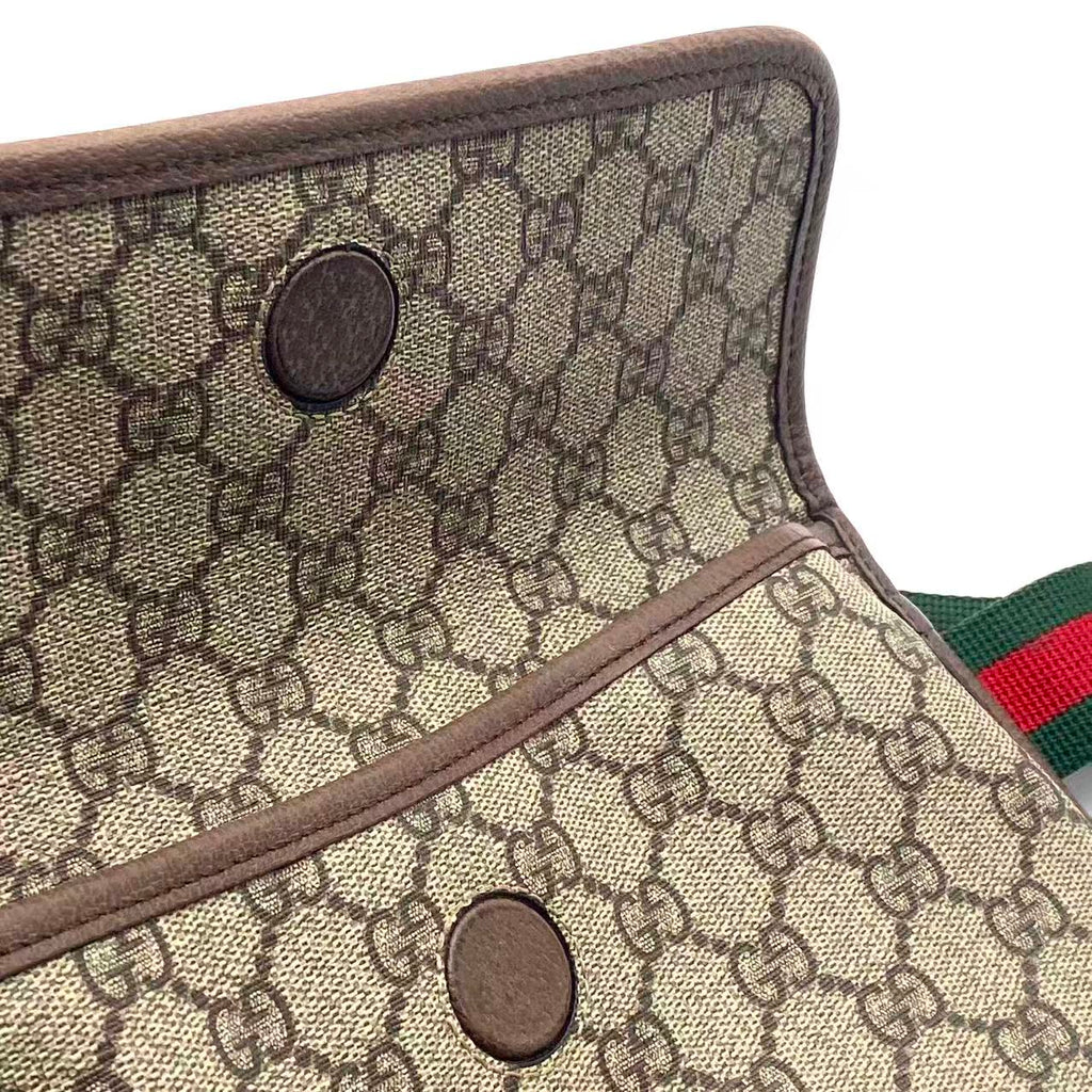 GG Supreme Monogram Neo Vintage Web Belt Bag Brown