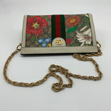 Gucci Ophidia Chain Shoulder Bag Flora GG Coated Canvas