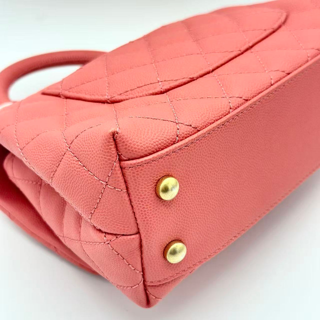 Caviar Quilted Mini Coco Handle Flap Pink