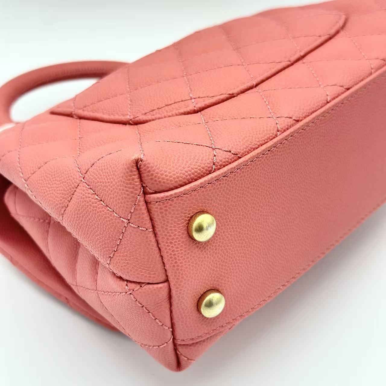 Caviar Quilted Mini Coco Handle Flap Pink