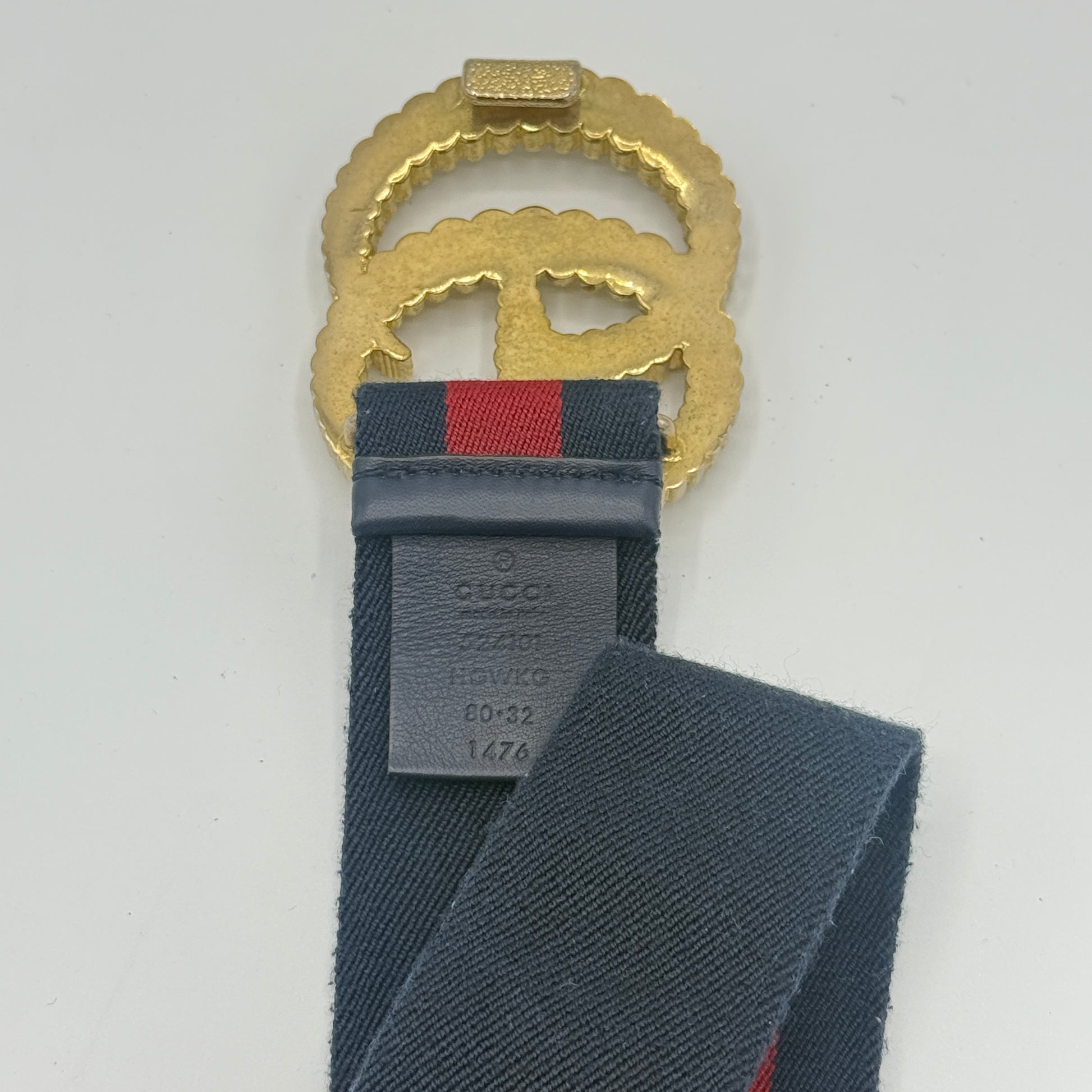 Canvas Torchon Double G Sylvie Web Belt 80