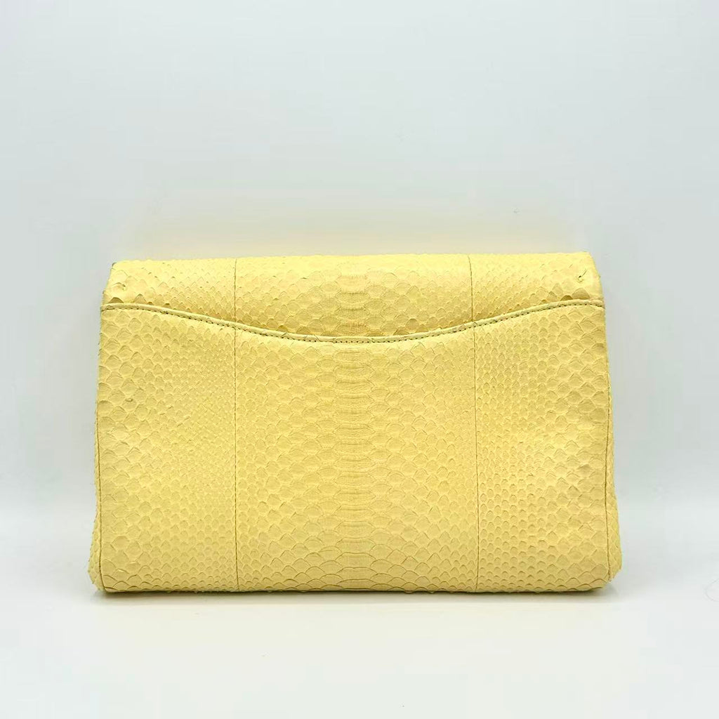 Yellow Python CC Classic Flap Jumbo Bag