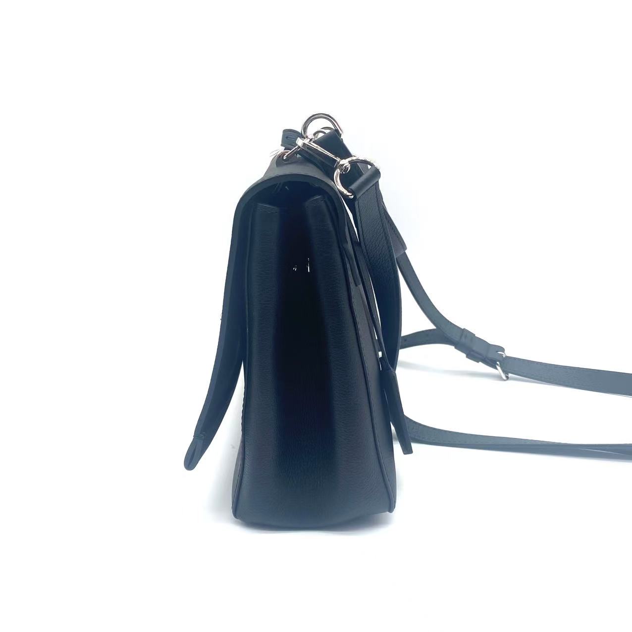 Black Calfskin Leather Lockme II Bag