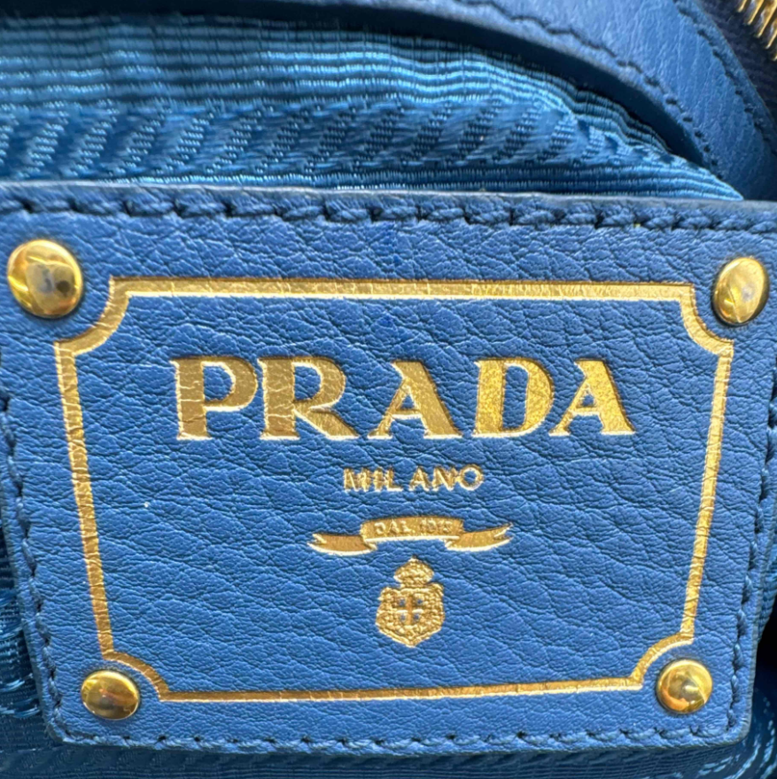 Prada Vitello Daino Embossed Logo Convertible Tote Bag B24715