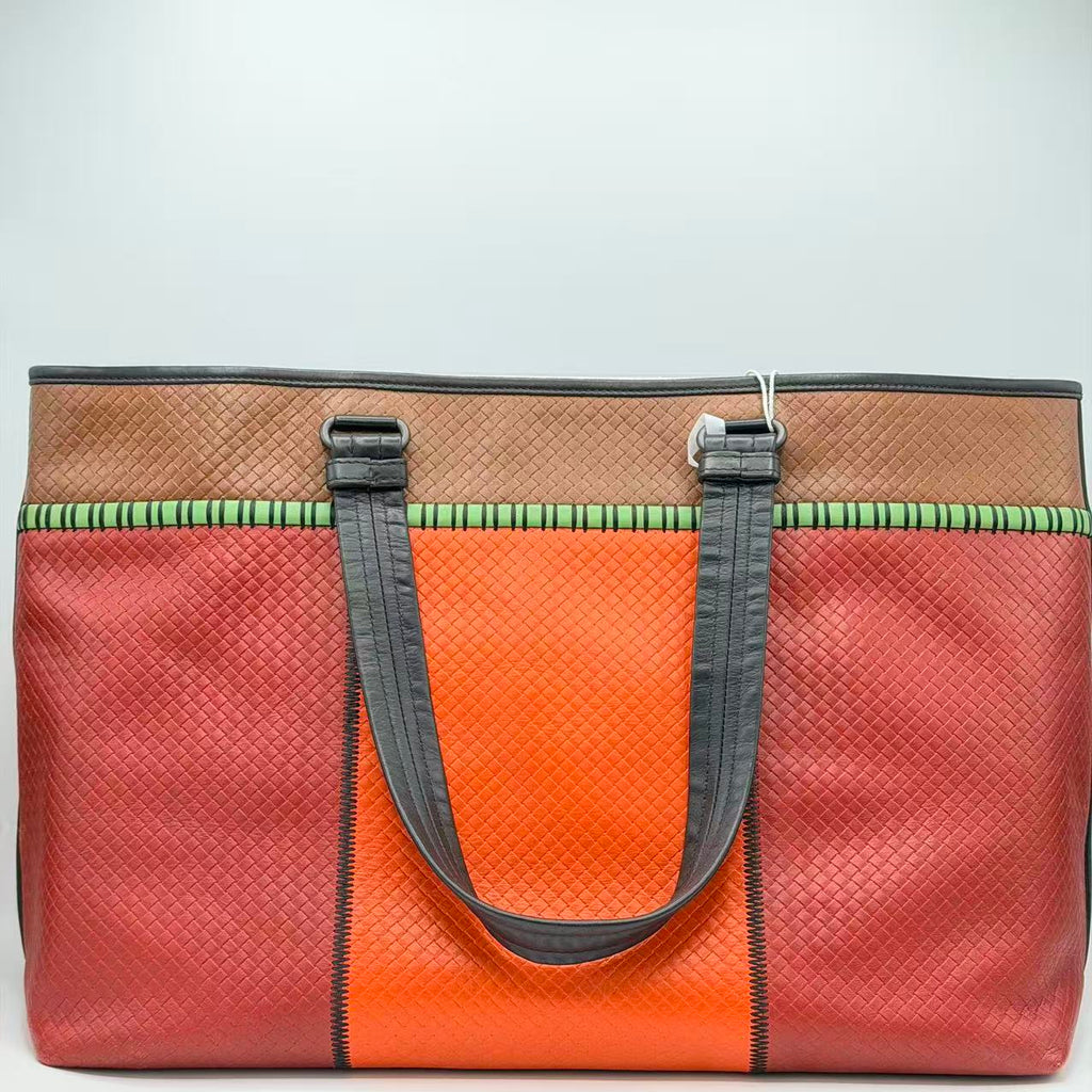 intrecciato-detailed calf leather tote
