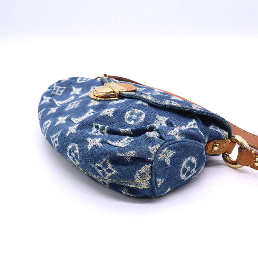 Monogram Denim Mini Pleaty Blue Twins B20913