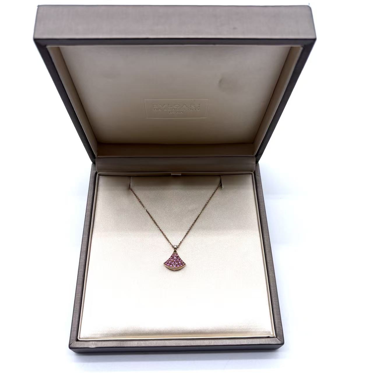 18K Rose Gold Diamond Pink Sapphire Divas' Dream Pendant Necklace