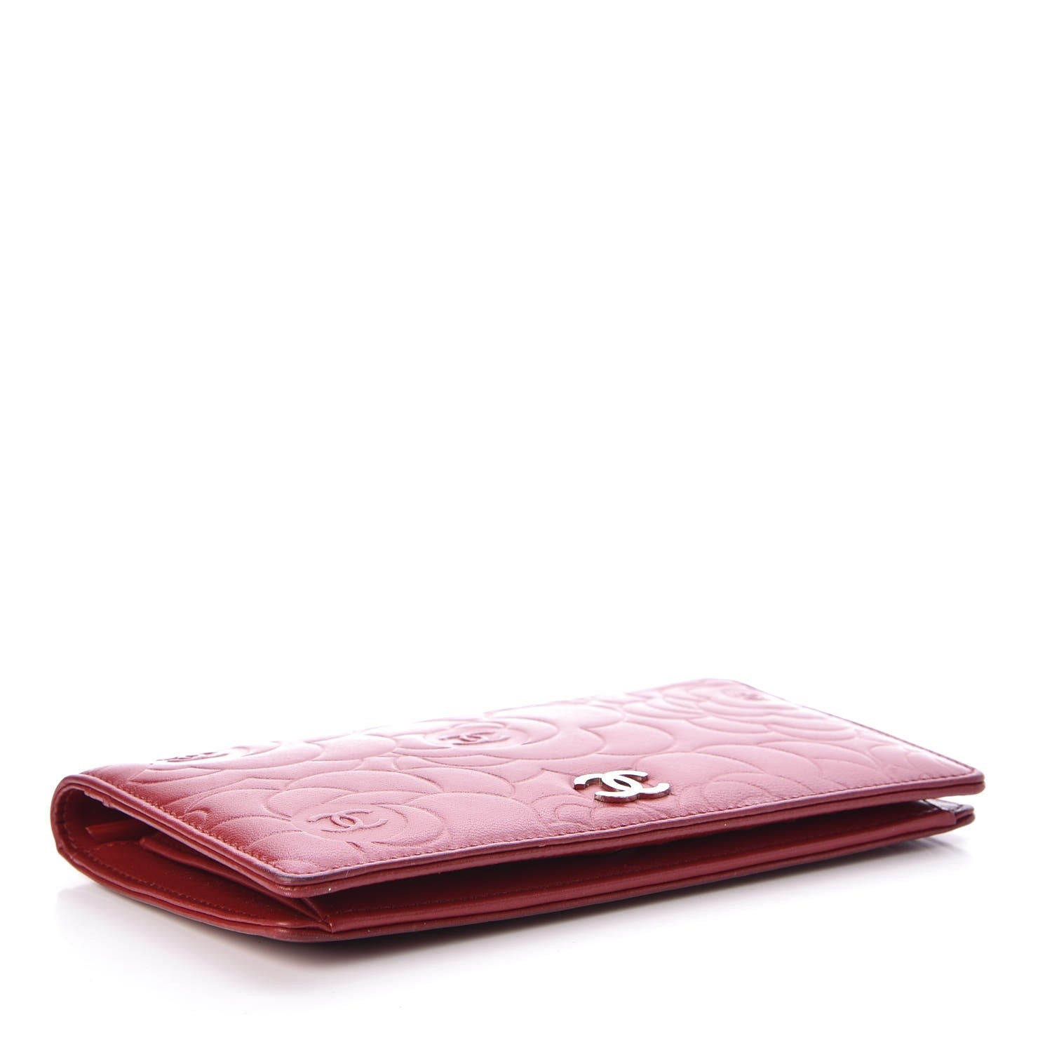 CAMELLIA LAMBSKIN W/CARD LONG WALLET twins