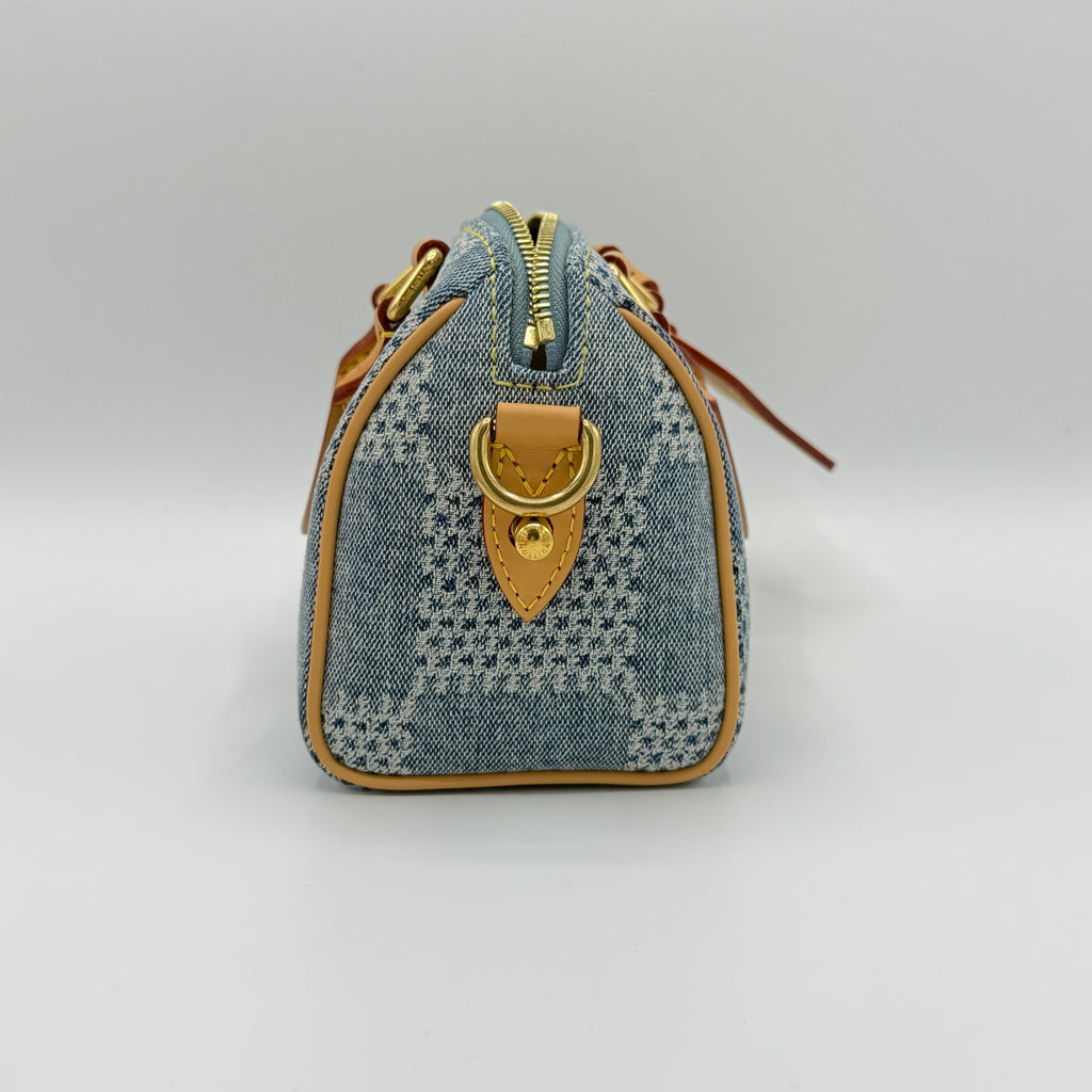Speedy Bandouliere Bag 3D Damier Giant Denim 18