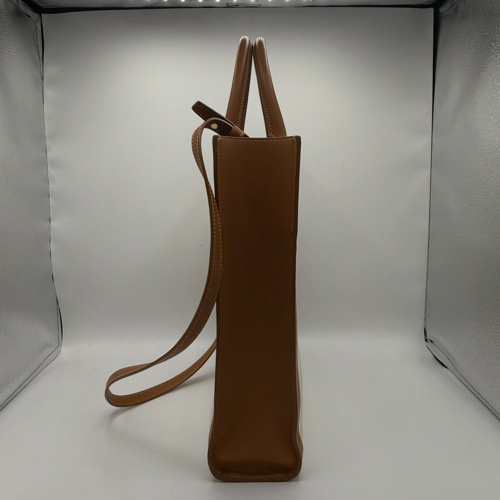 Celine Vertical Cabas Tote Canvas with Leather Small