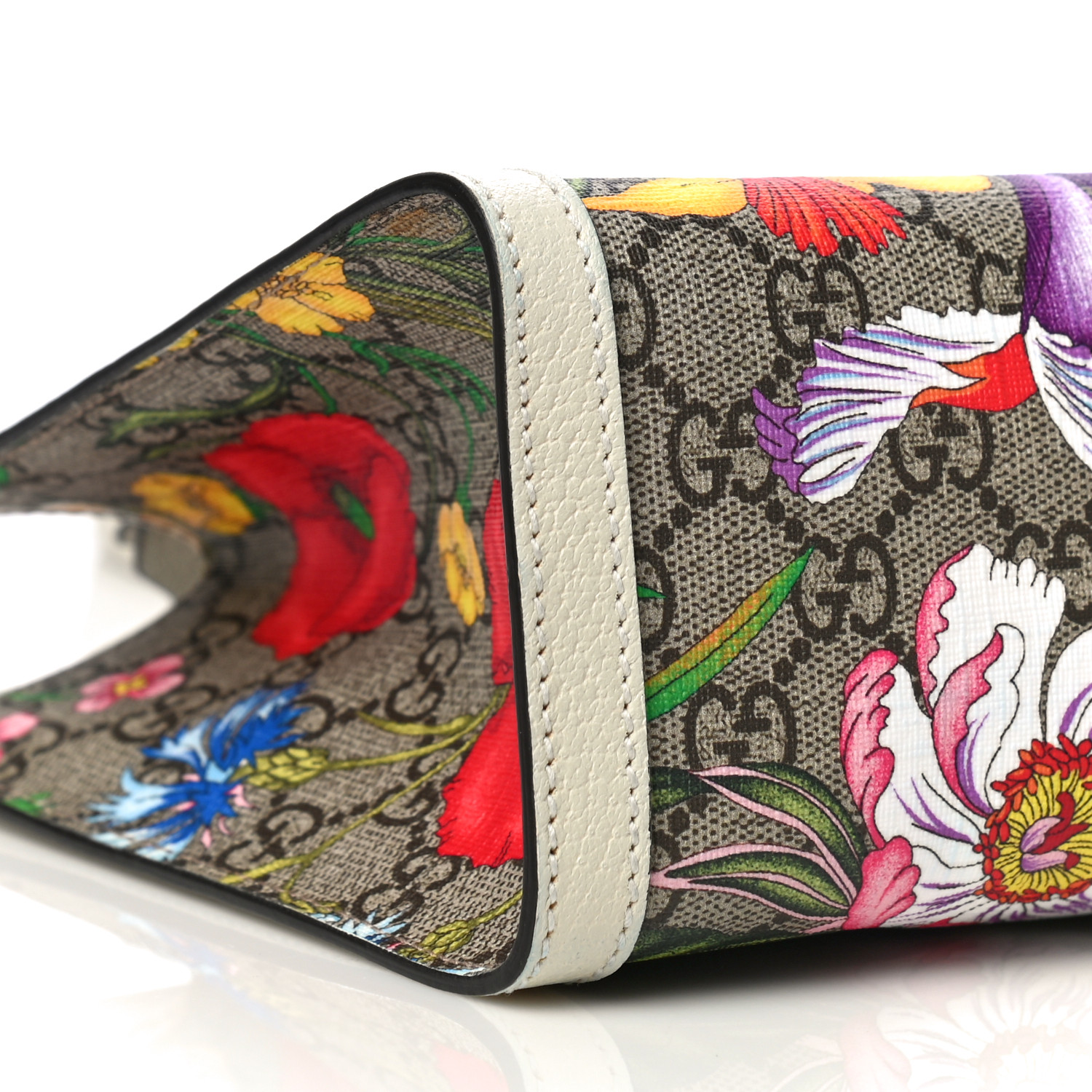 Padlock Chain Tote Flora GG Coated Canvas Small Twins