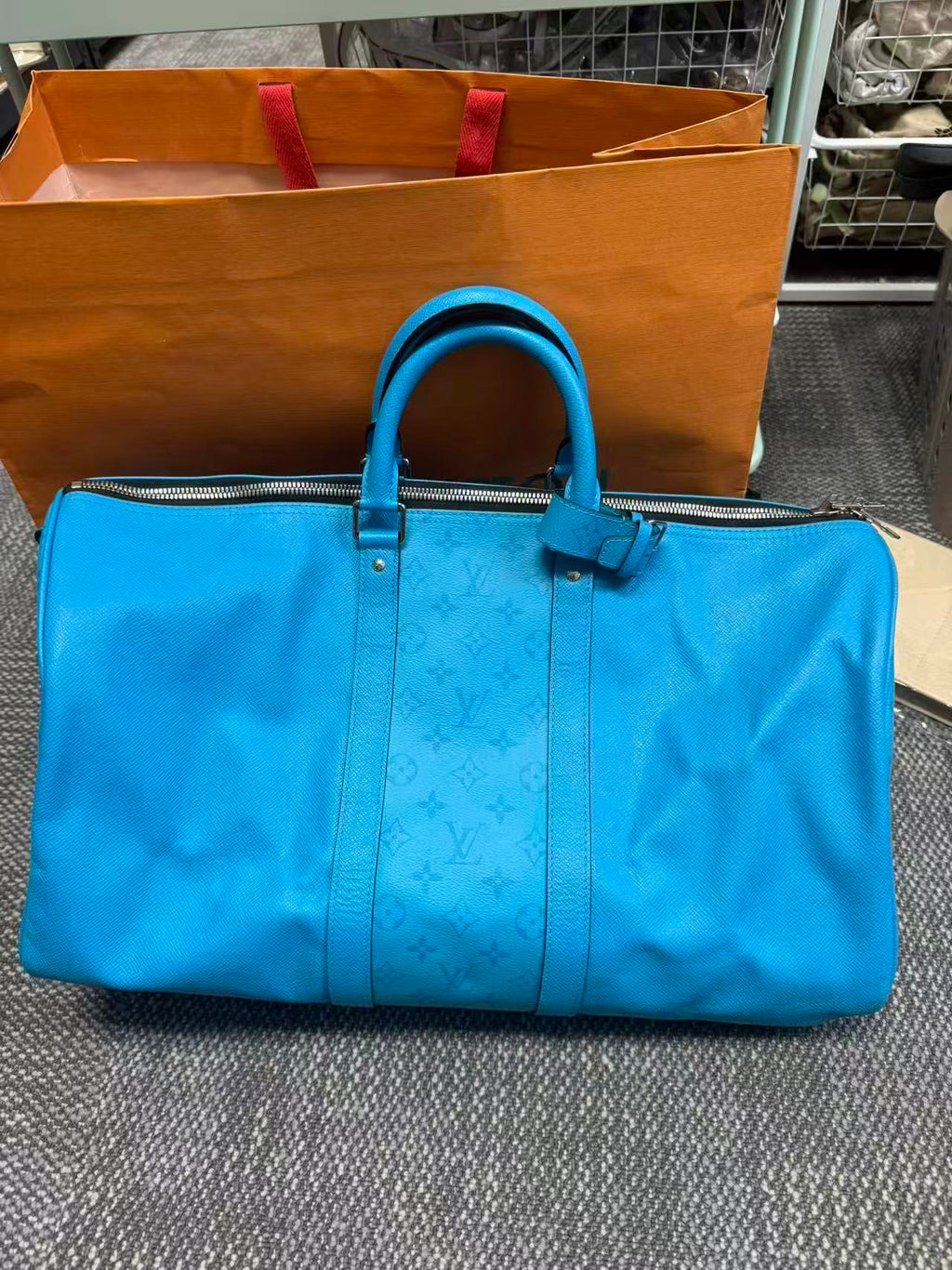 Keepall leather travel bag