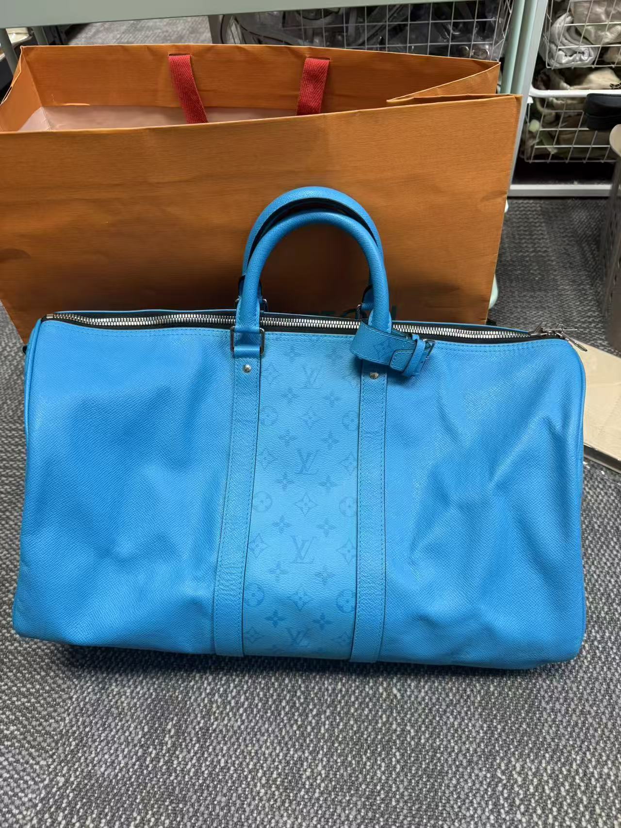 Keepall leather travel bag