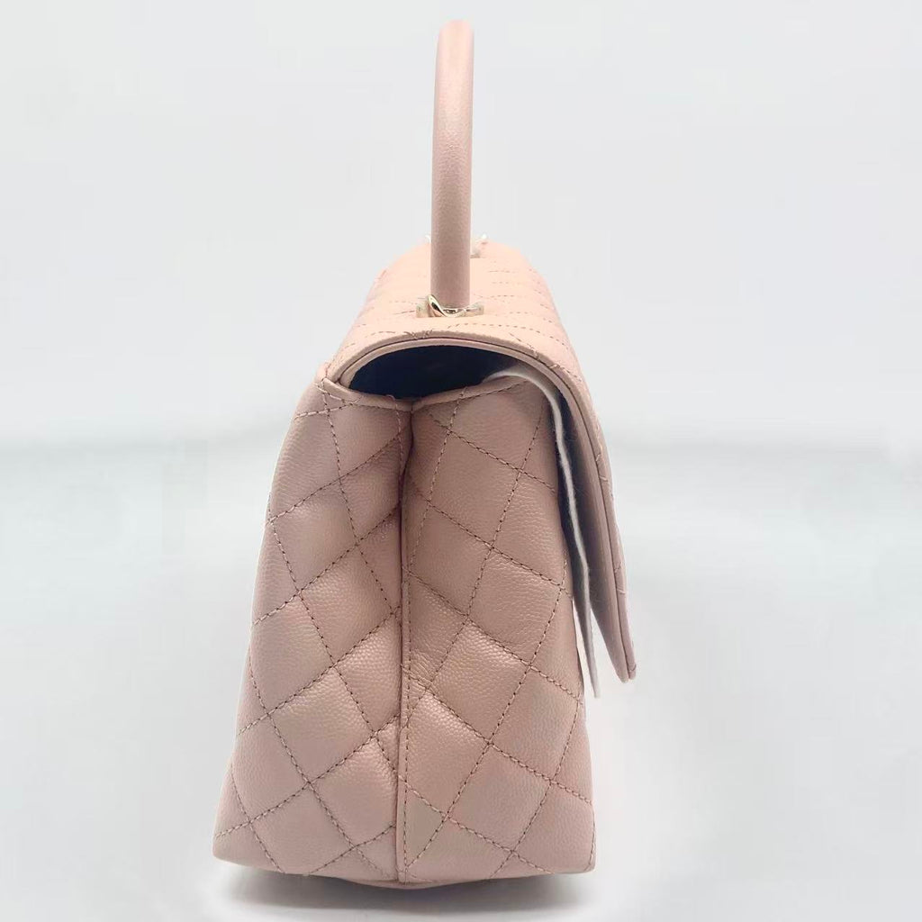 Coco Top Handle Bag Quilted Caviar Medium