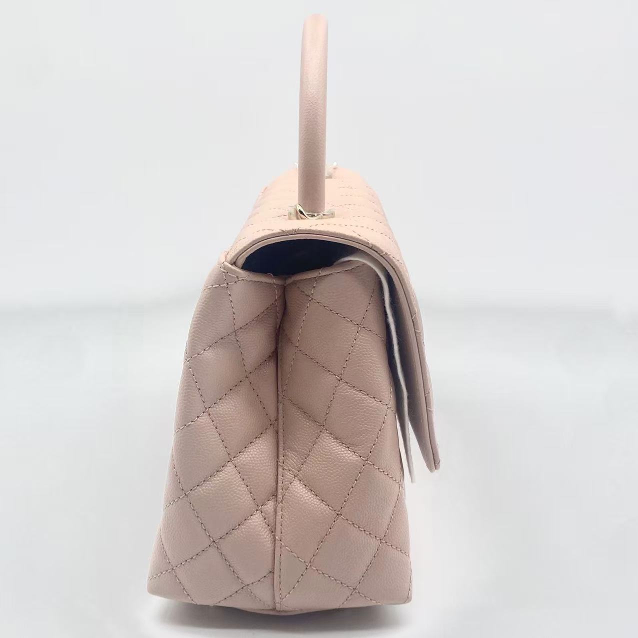Coco Top Handle Bag Quilted Caviar Medium