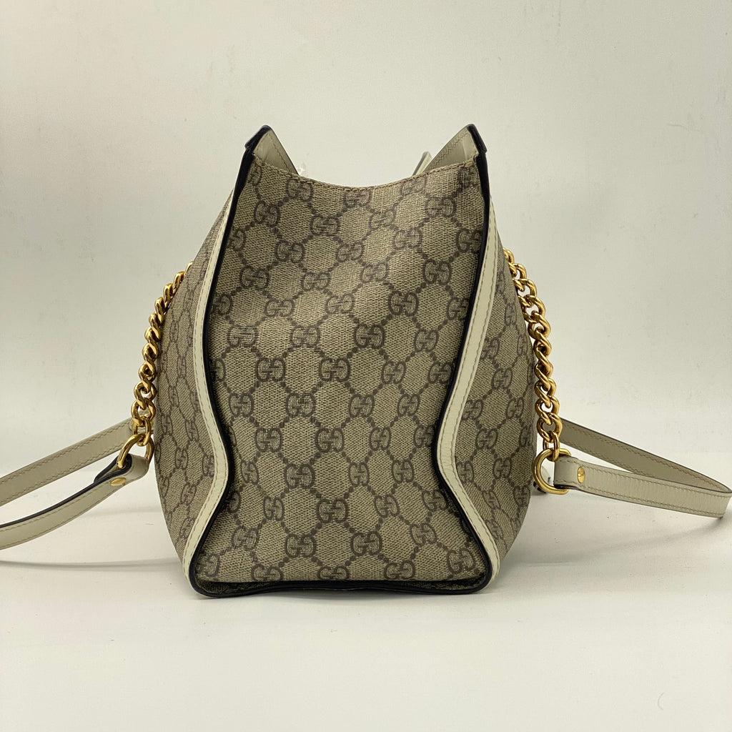 Gucci Padlock Chain Tote GG Coated Canvas Medium