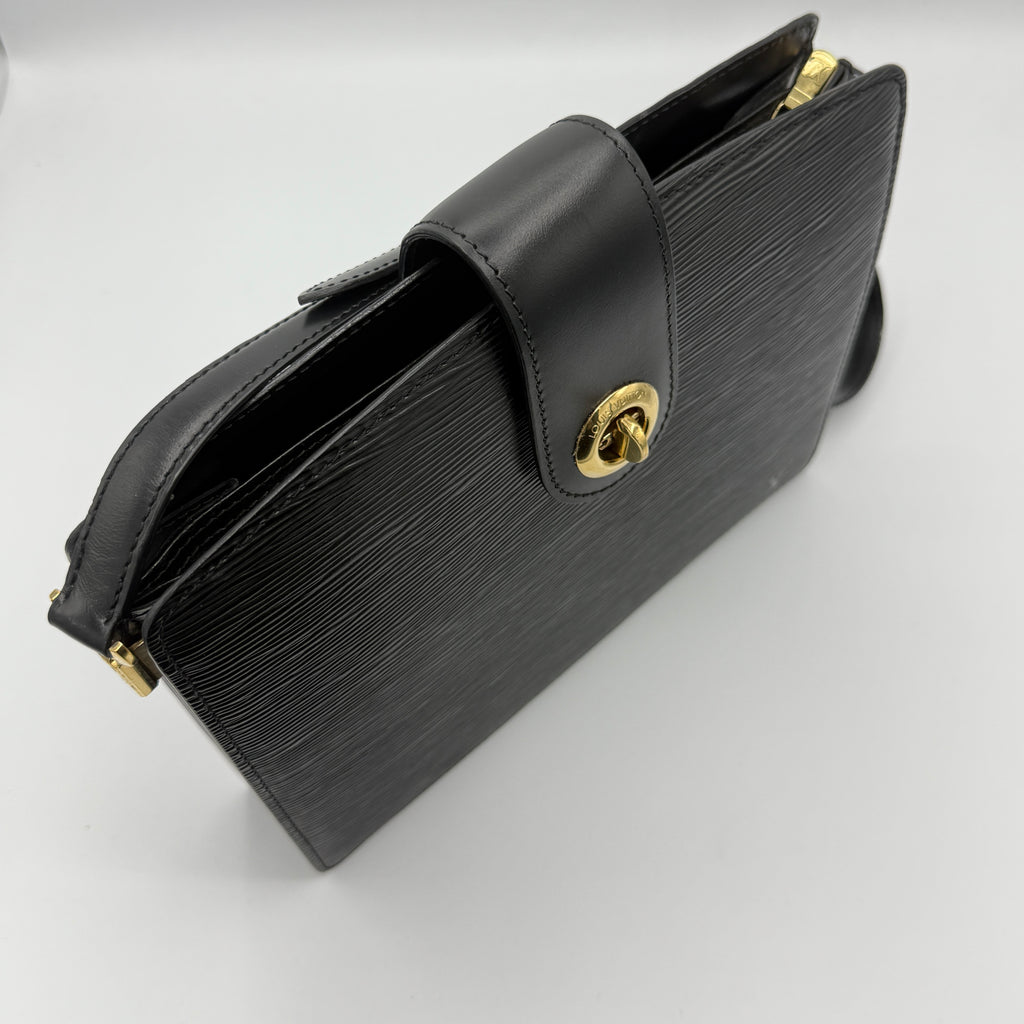 Epi Capuchin Shoulder Bag Black Vintage
