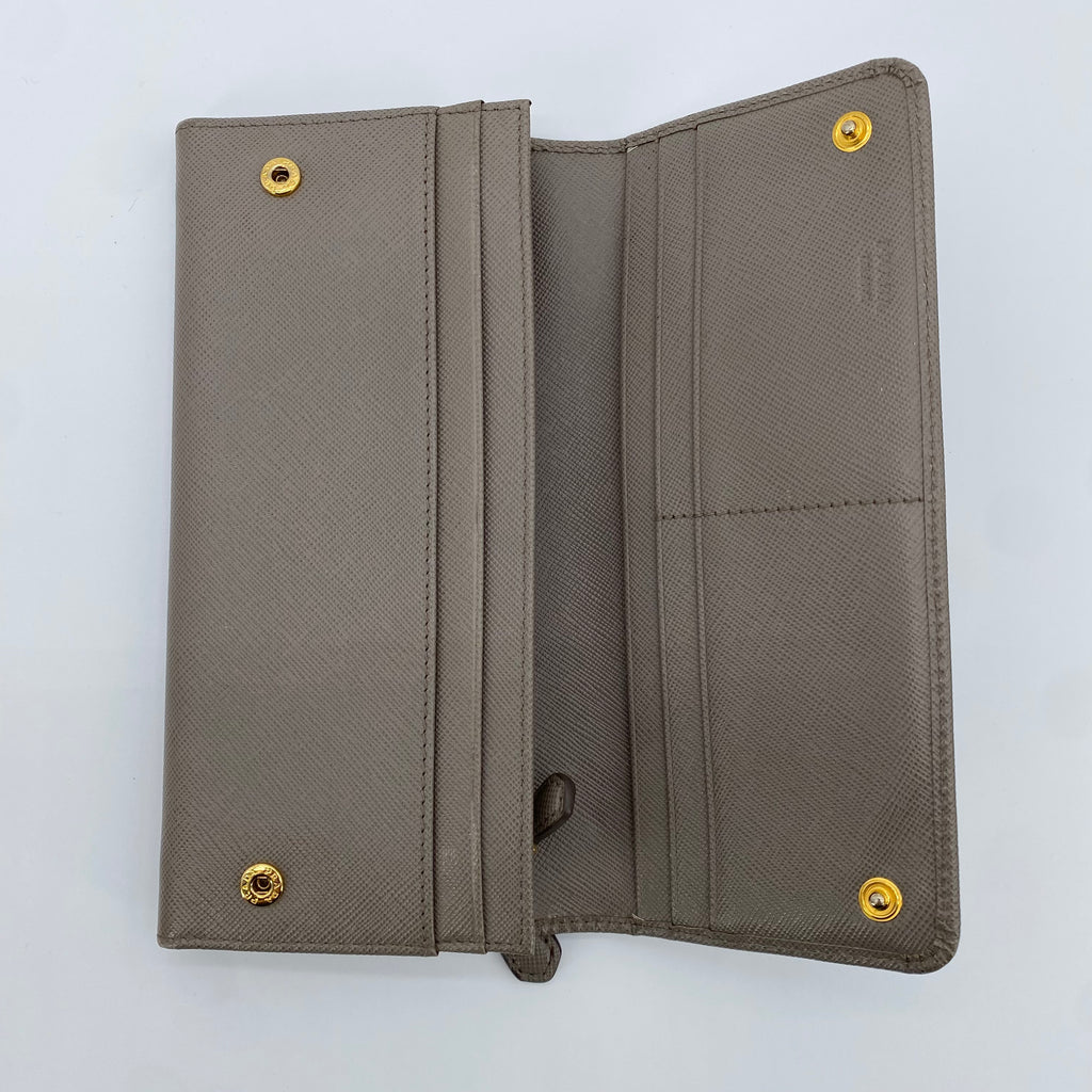 Flap Wallet Saffiano Leather Long