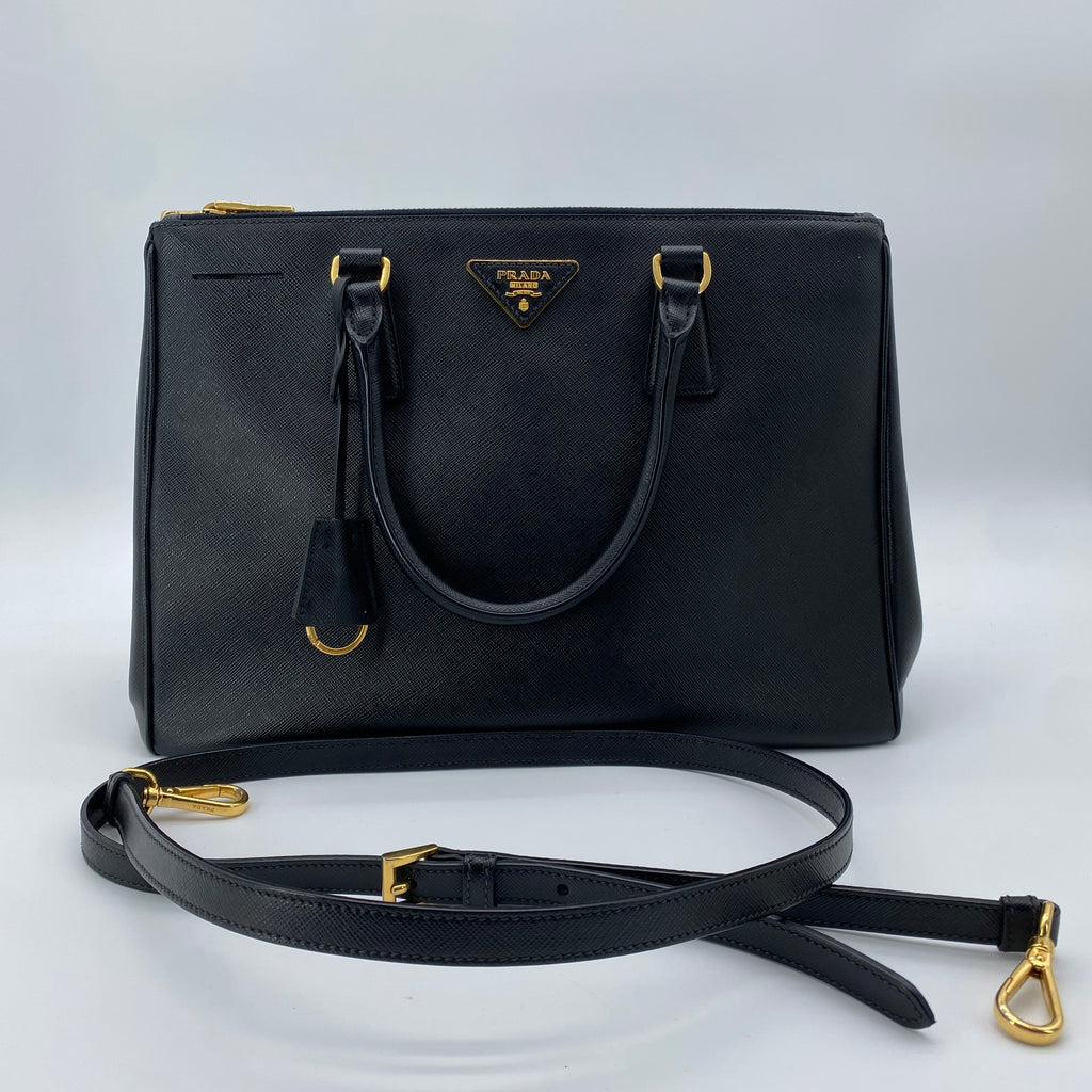 Galleria Double Zip Tote Saffiano Leather Medium