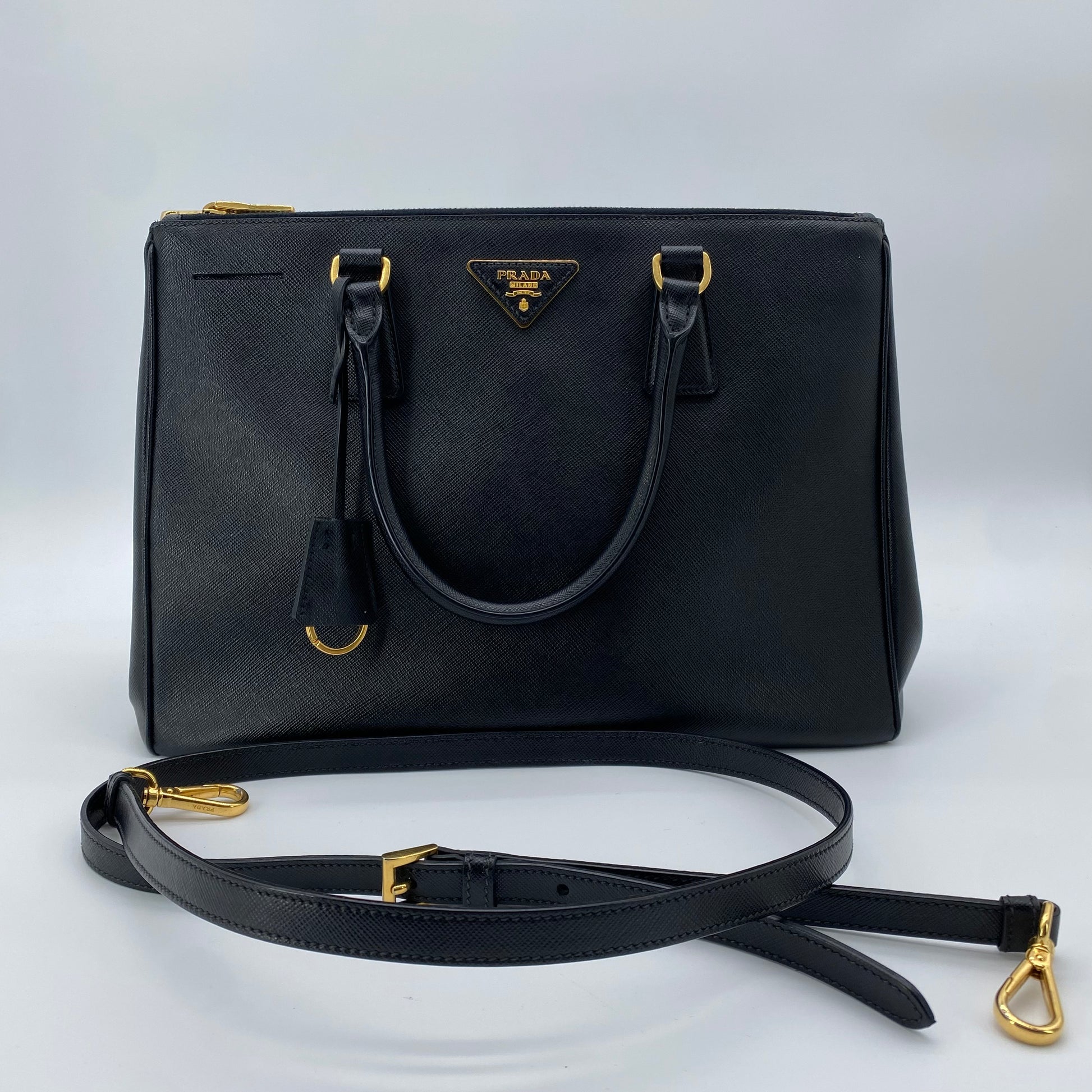Galleria Double Zip Tote Saffiano Leather Medium