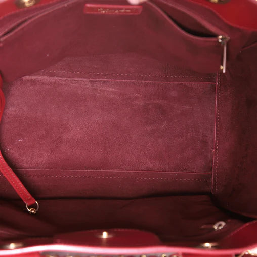 Caviar Small Studded Deauville Tote Red - twins