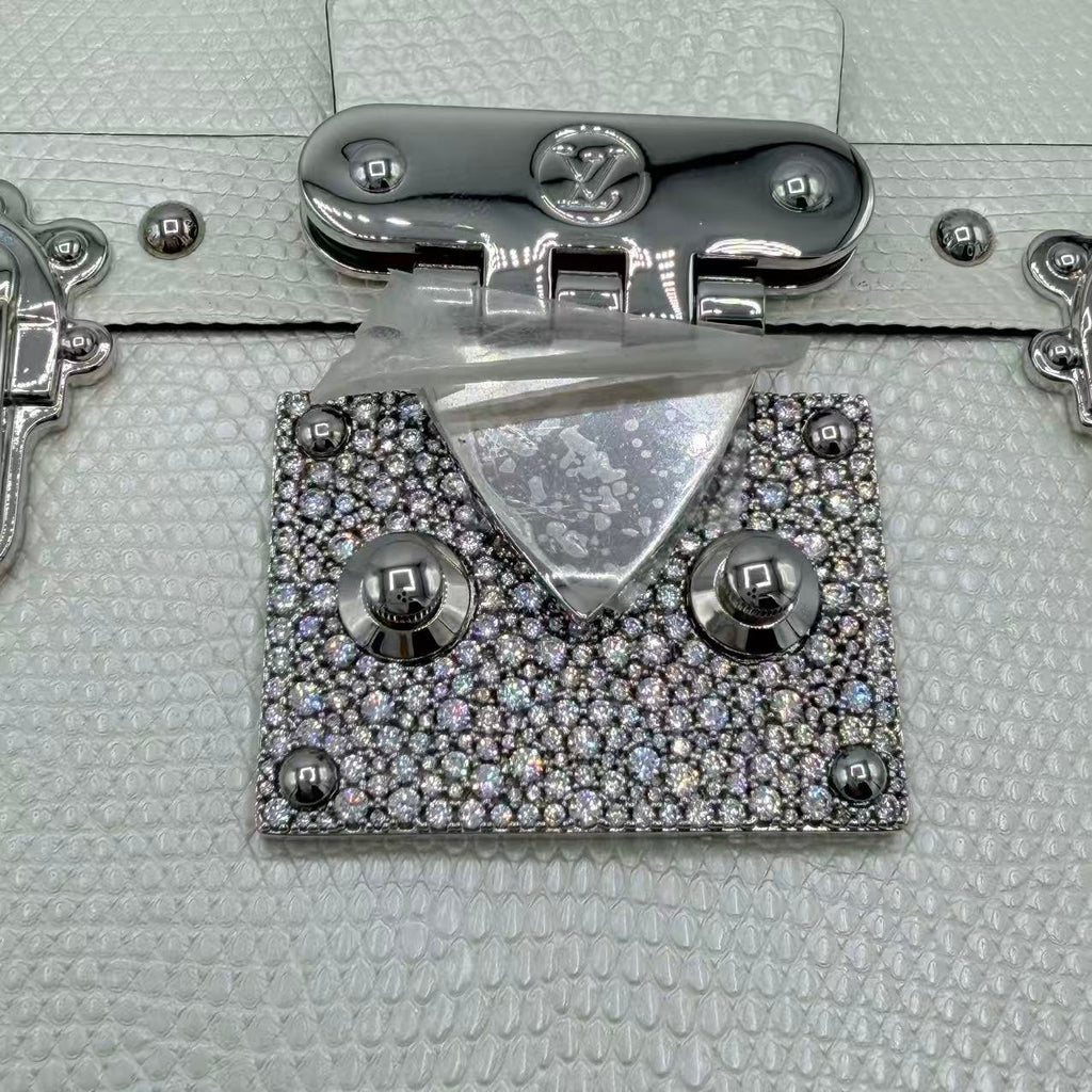 Strass Petite Malle Lizard White