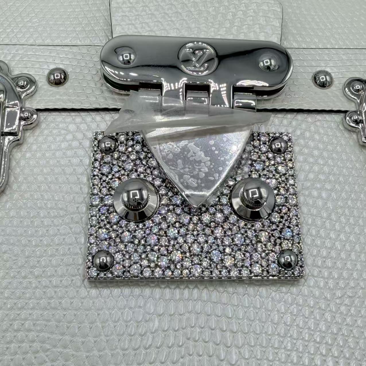 Strass Petite Malle Lizard White