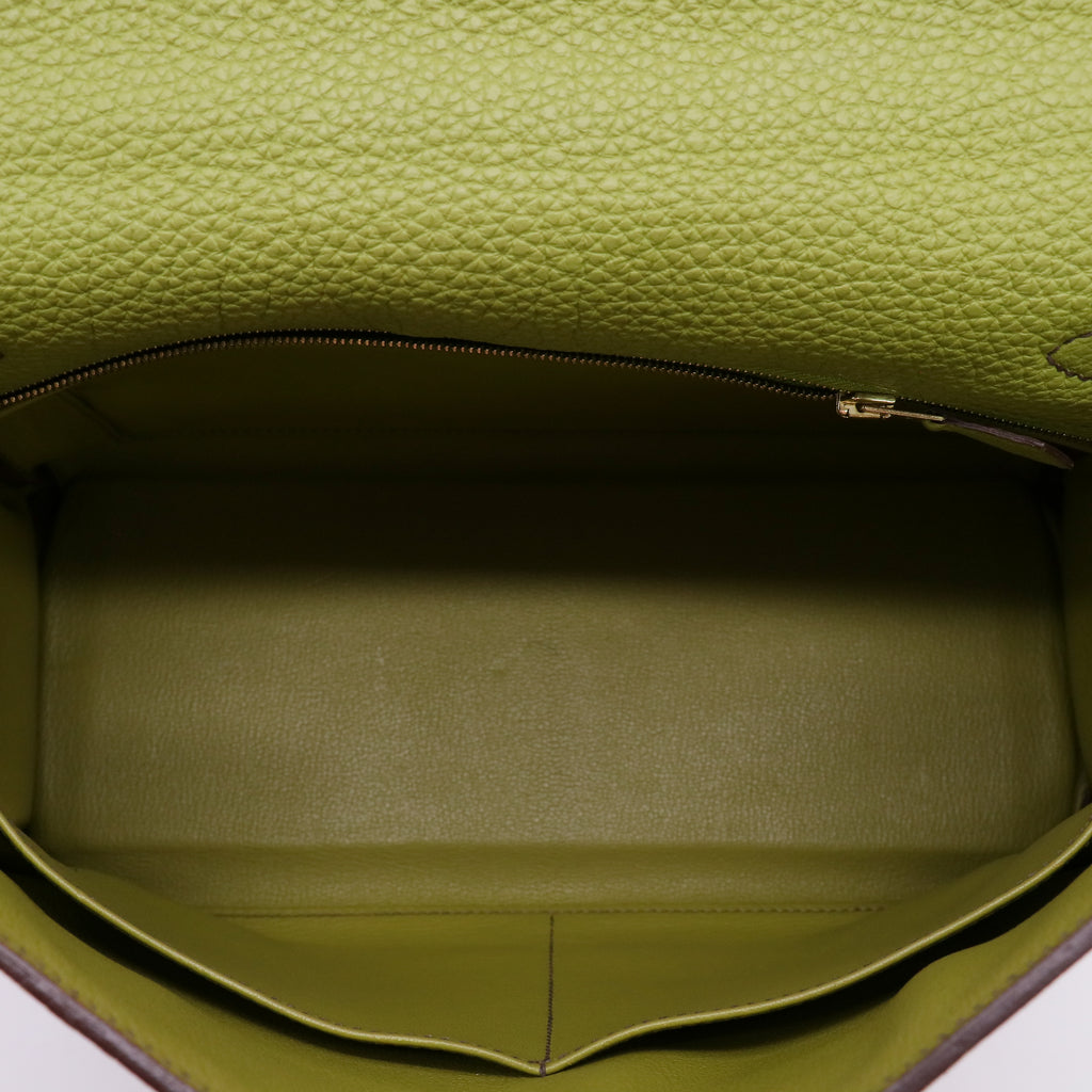 Hermes Kelly 32 Togo Leather Shoulder Bag Vert AnisTwins LDJ4930