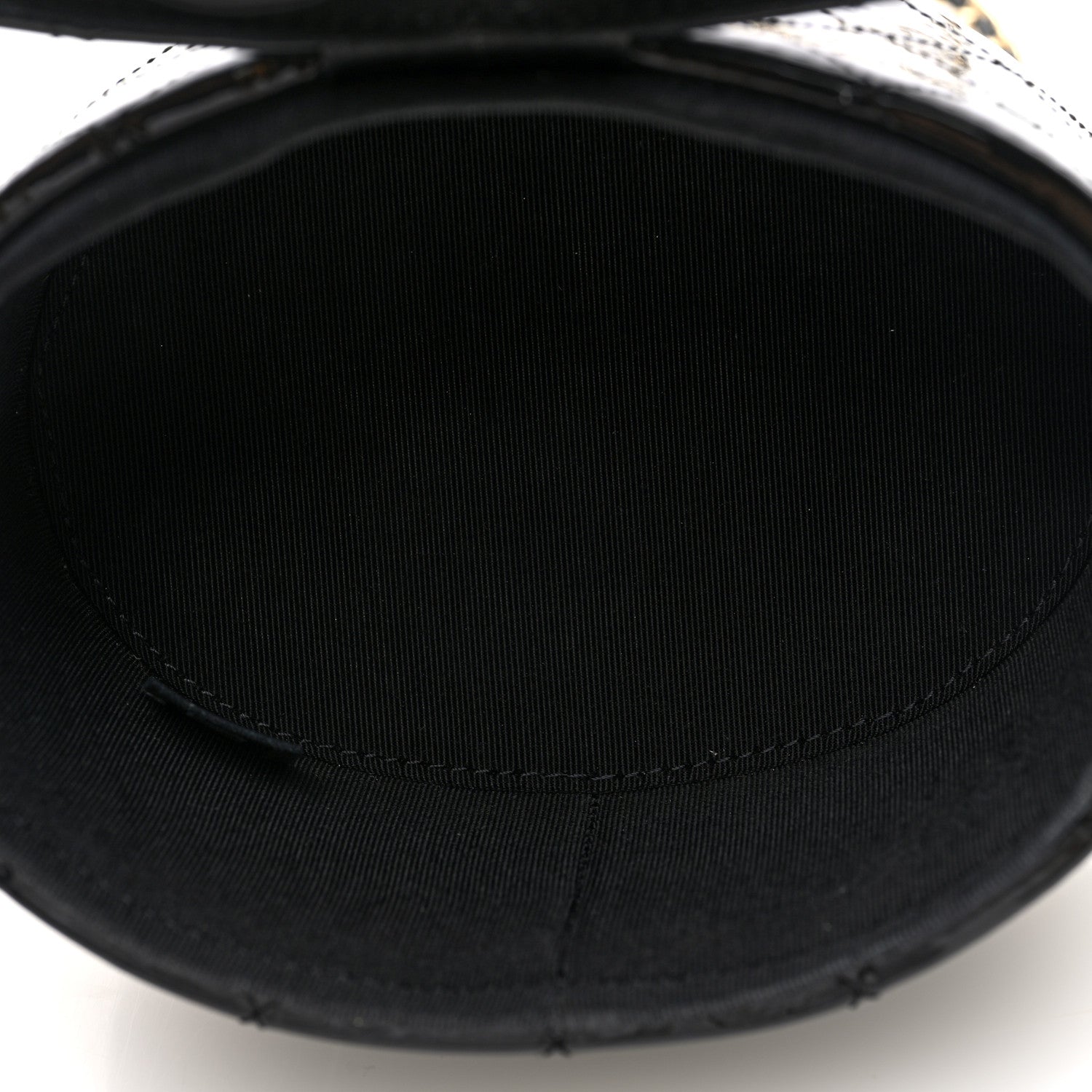 Patent Quilted Round Clutch With Chain Black - twins