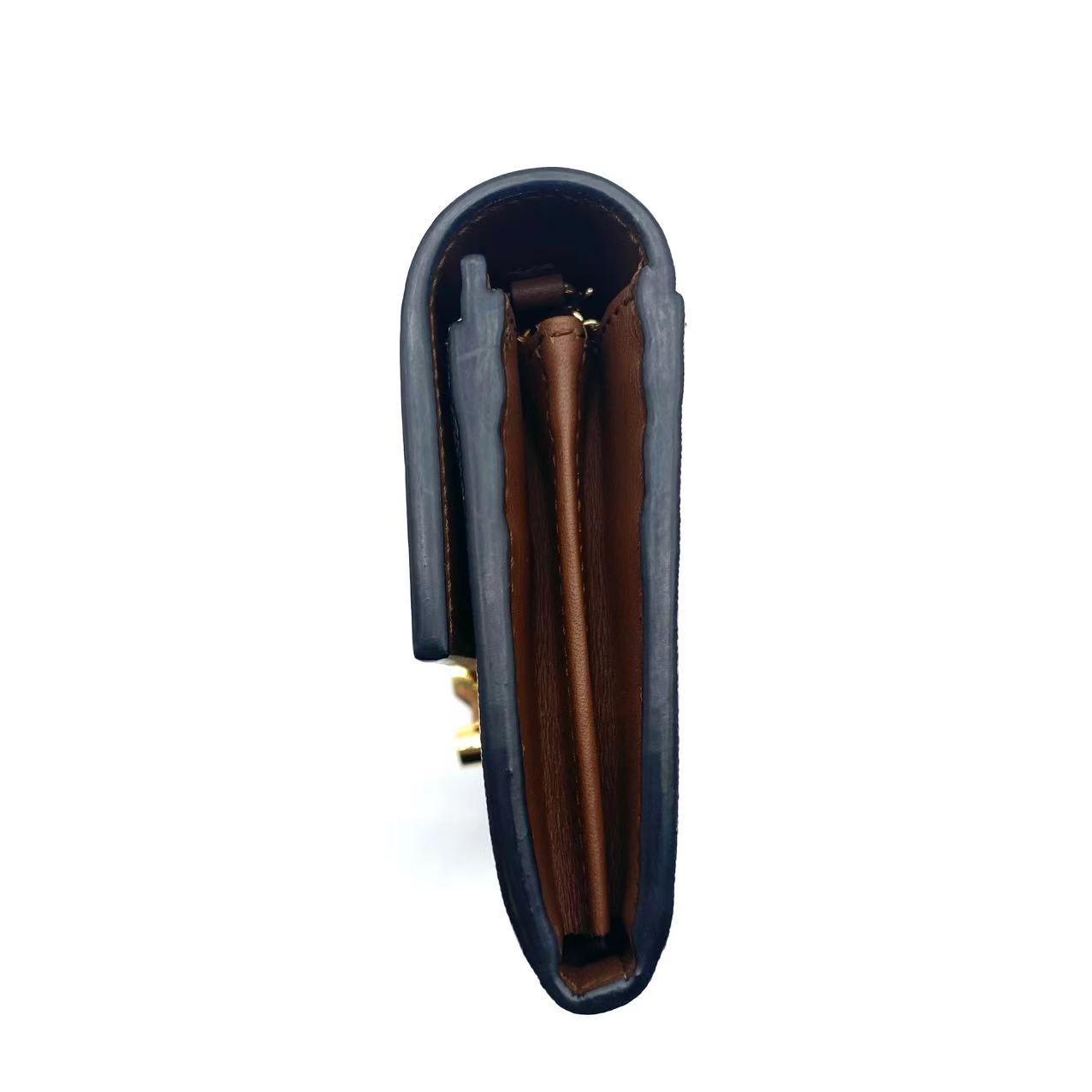 Padlock Continental Chain Wallet GG Coated Canvas and Leather Long