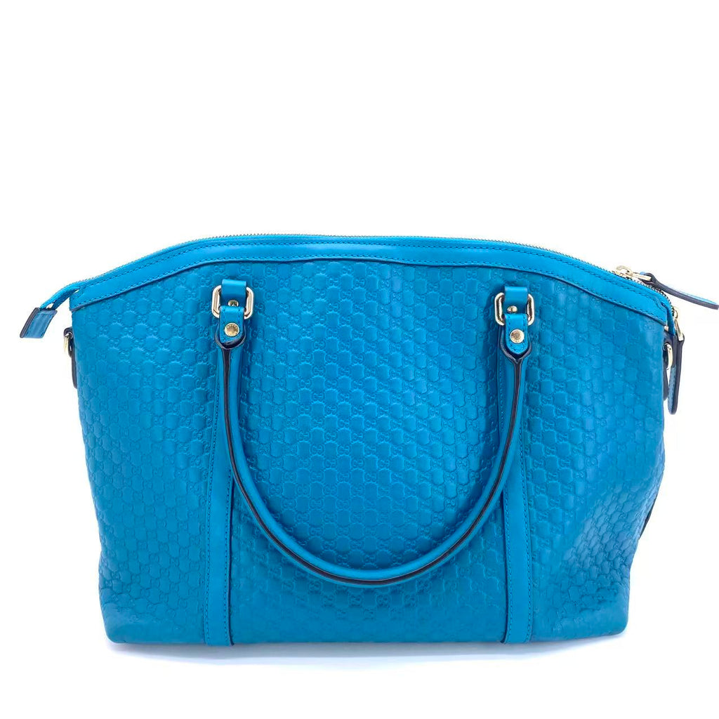 Soft Microguccissima Dome Satchel Deep Cobalt