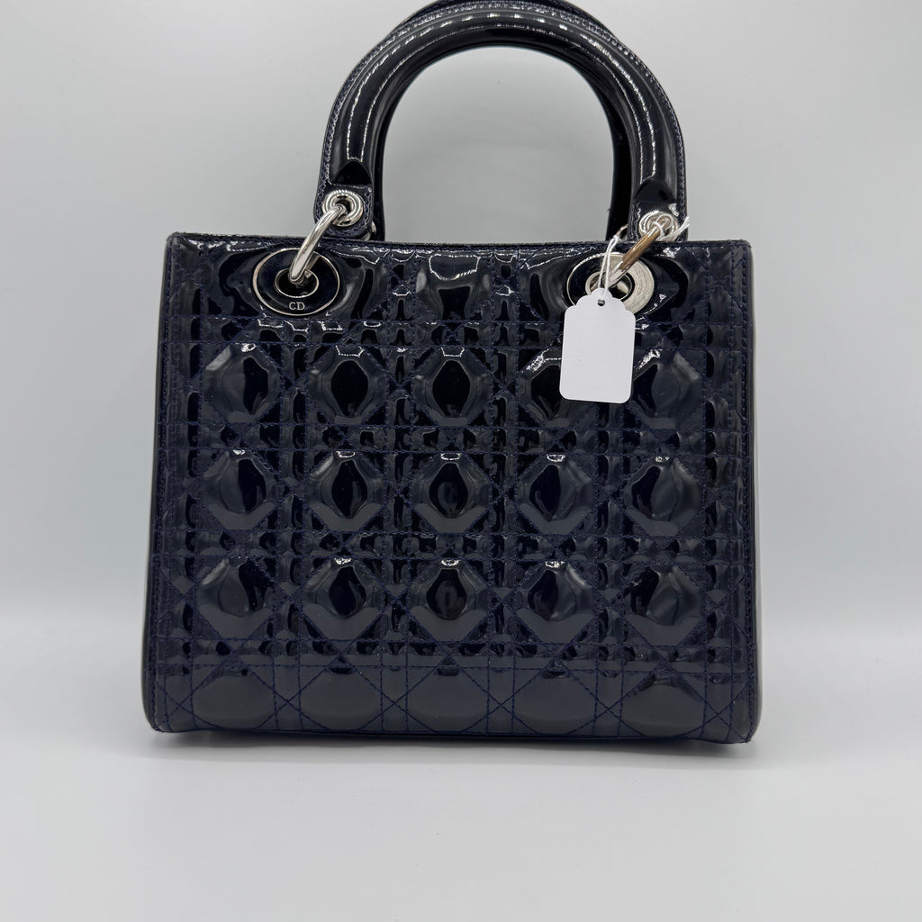 Christian Dior- Lady Dior Handbag Patent Medium