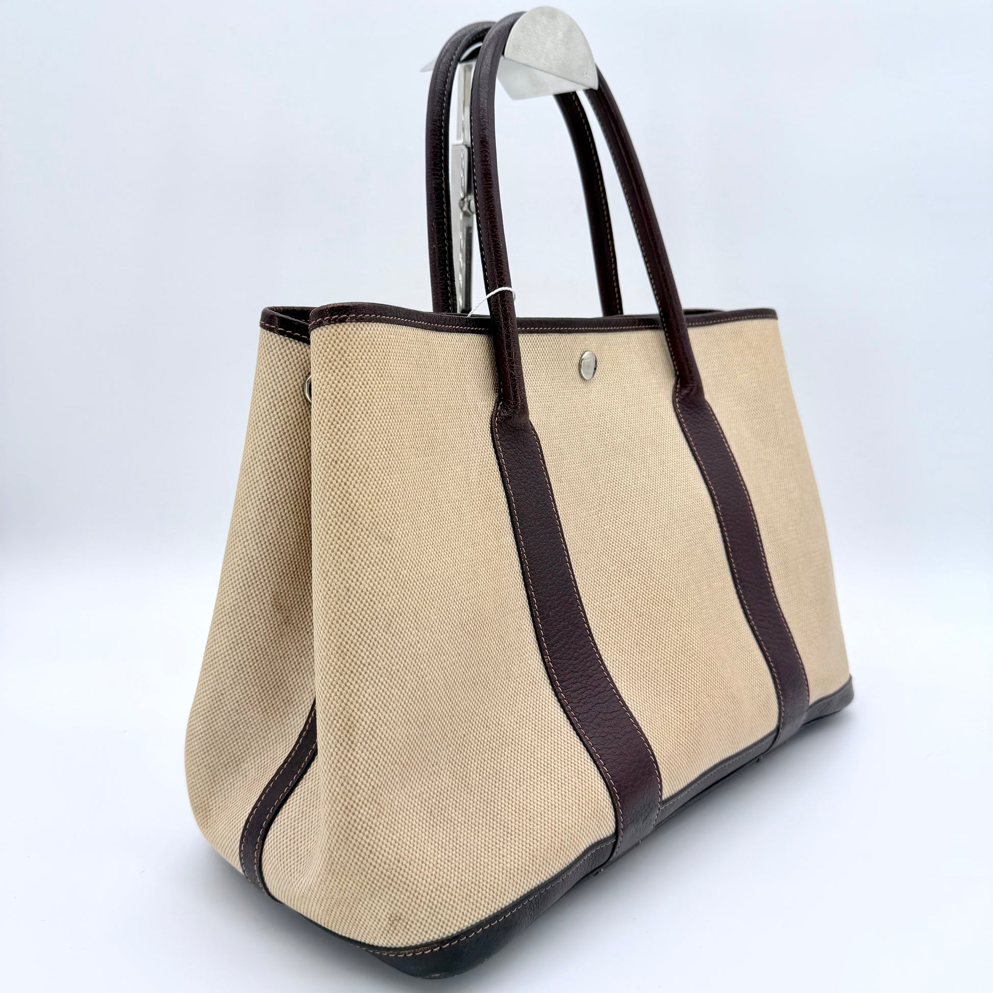 Buffle Skipper Toile Garden Party 36 MM Tote Marron Fonce