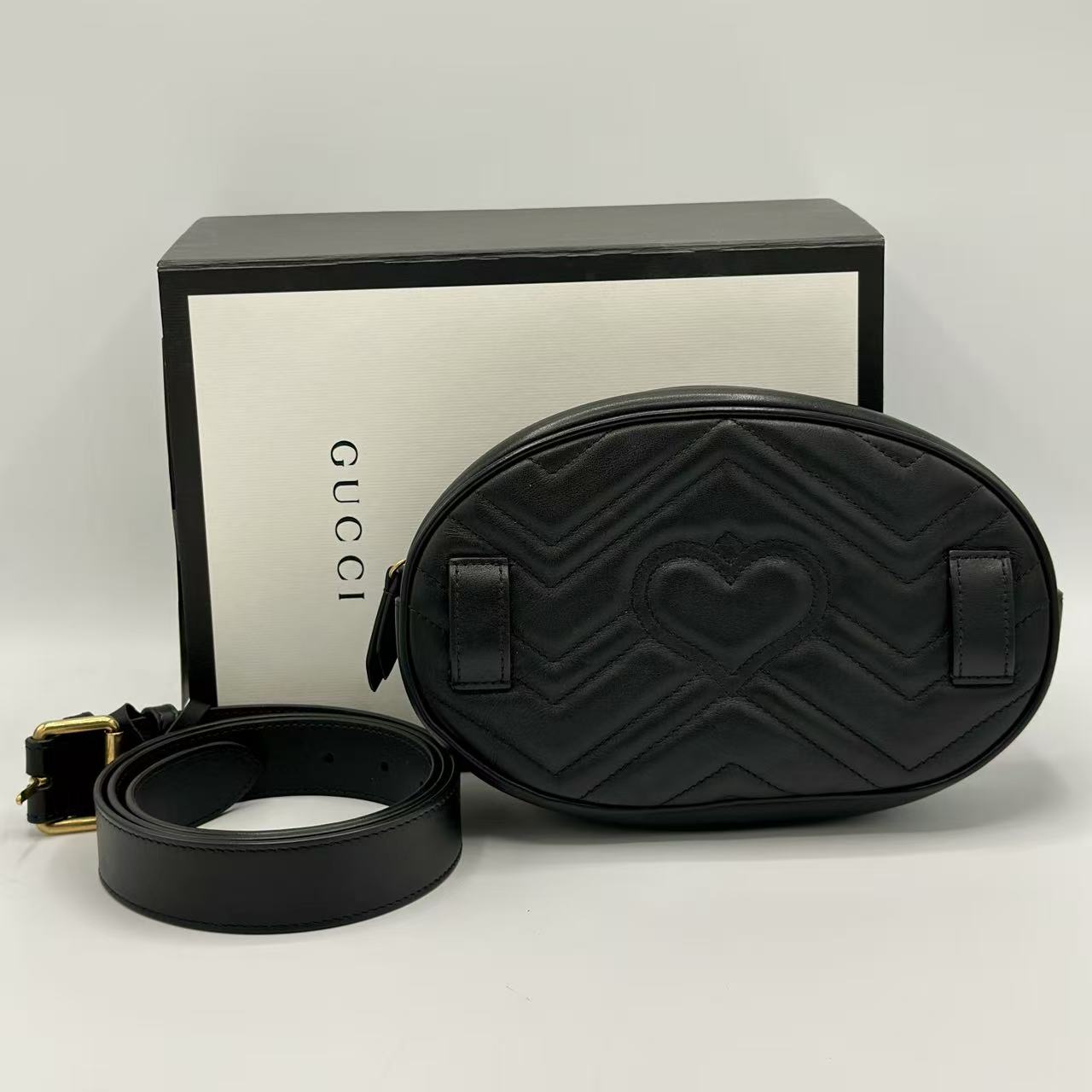 GG Marmont Belt Bag Matelasse Leather Black