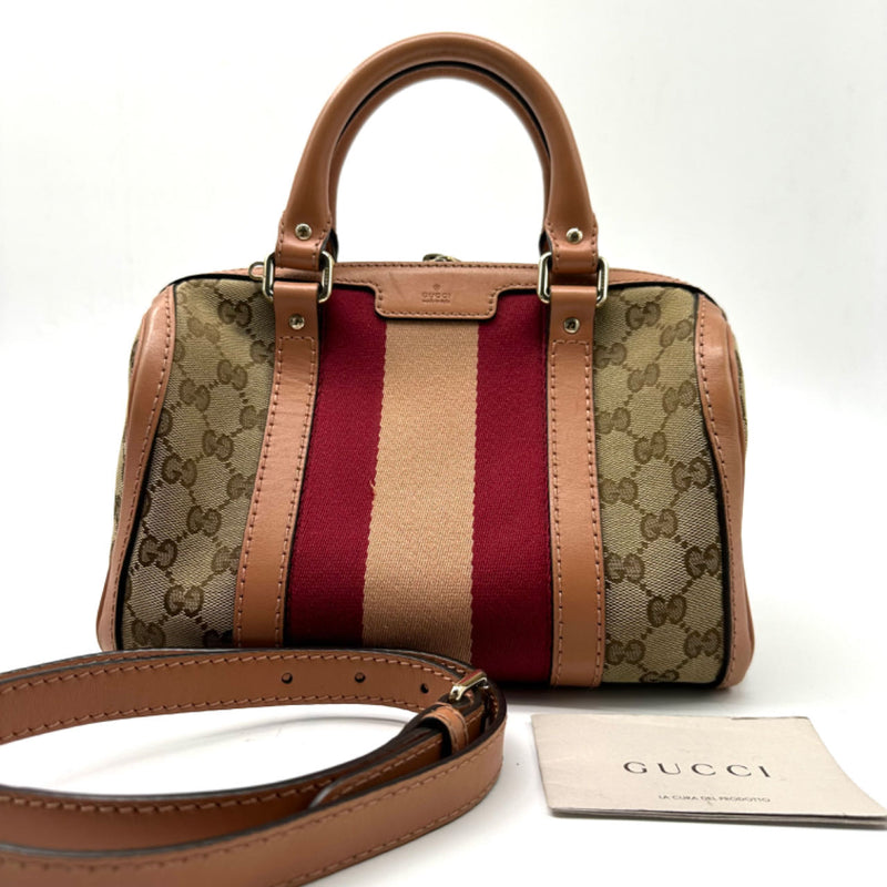 GUCCI Boston Cloth Crossbody Bag