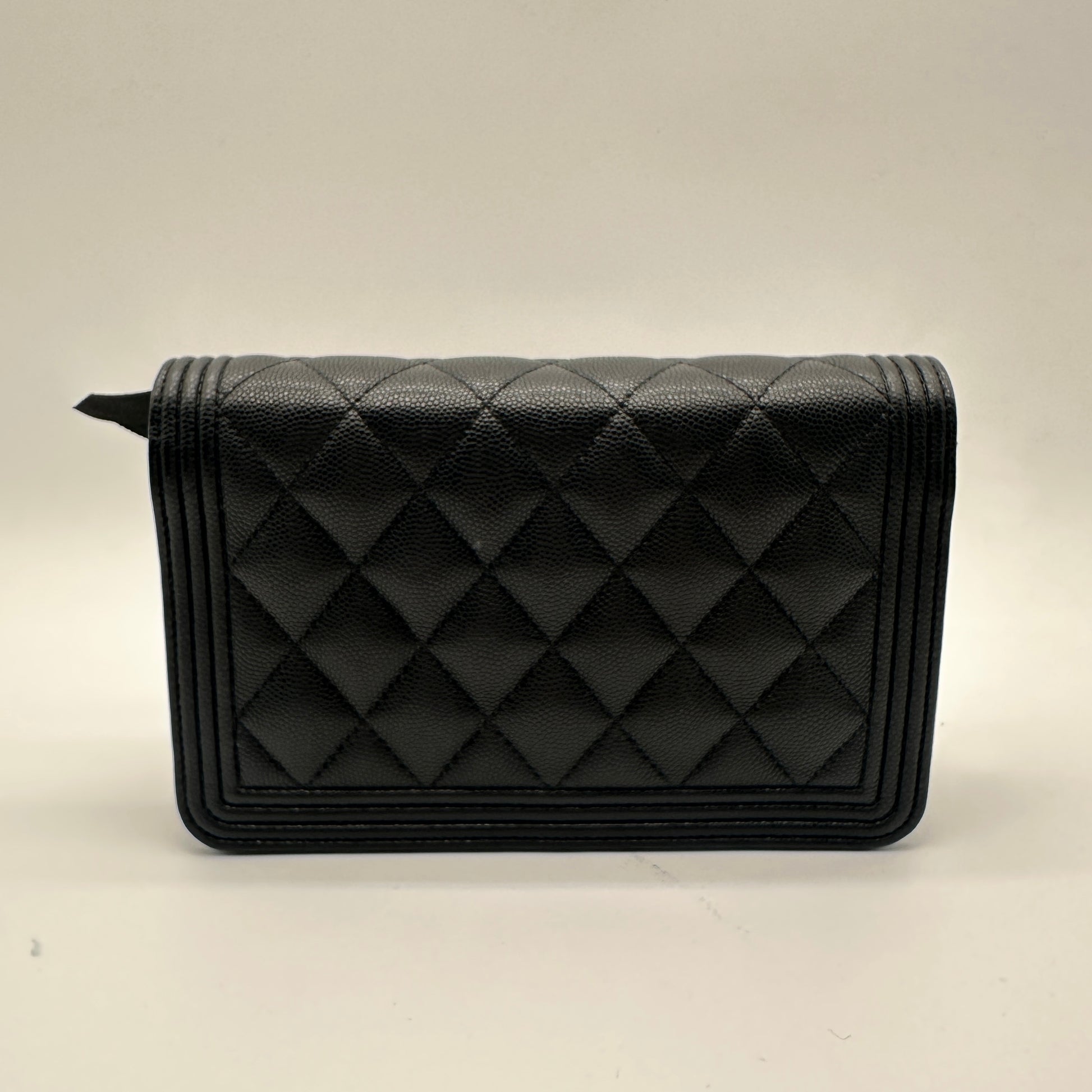 Boy Wallet on Chain Quilted Caviar