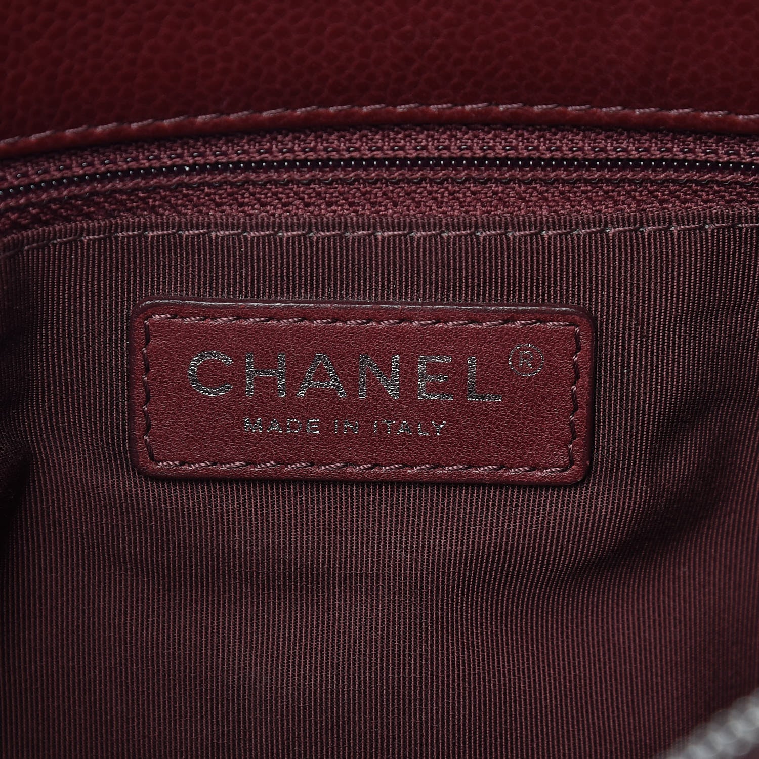 Caviar Quilted City Shopping Tote Dark Red Twins